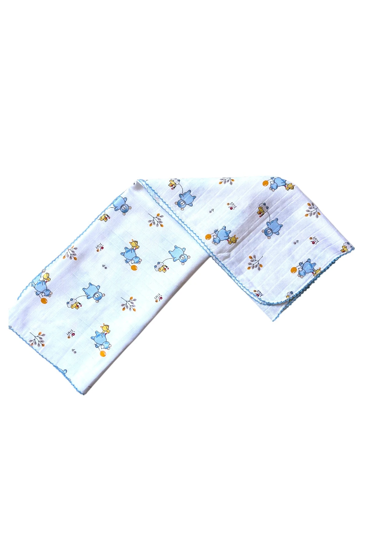 Minika Çok Amaçlı Müslin Örtü Mavi Ayıcık 80 x 90