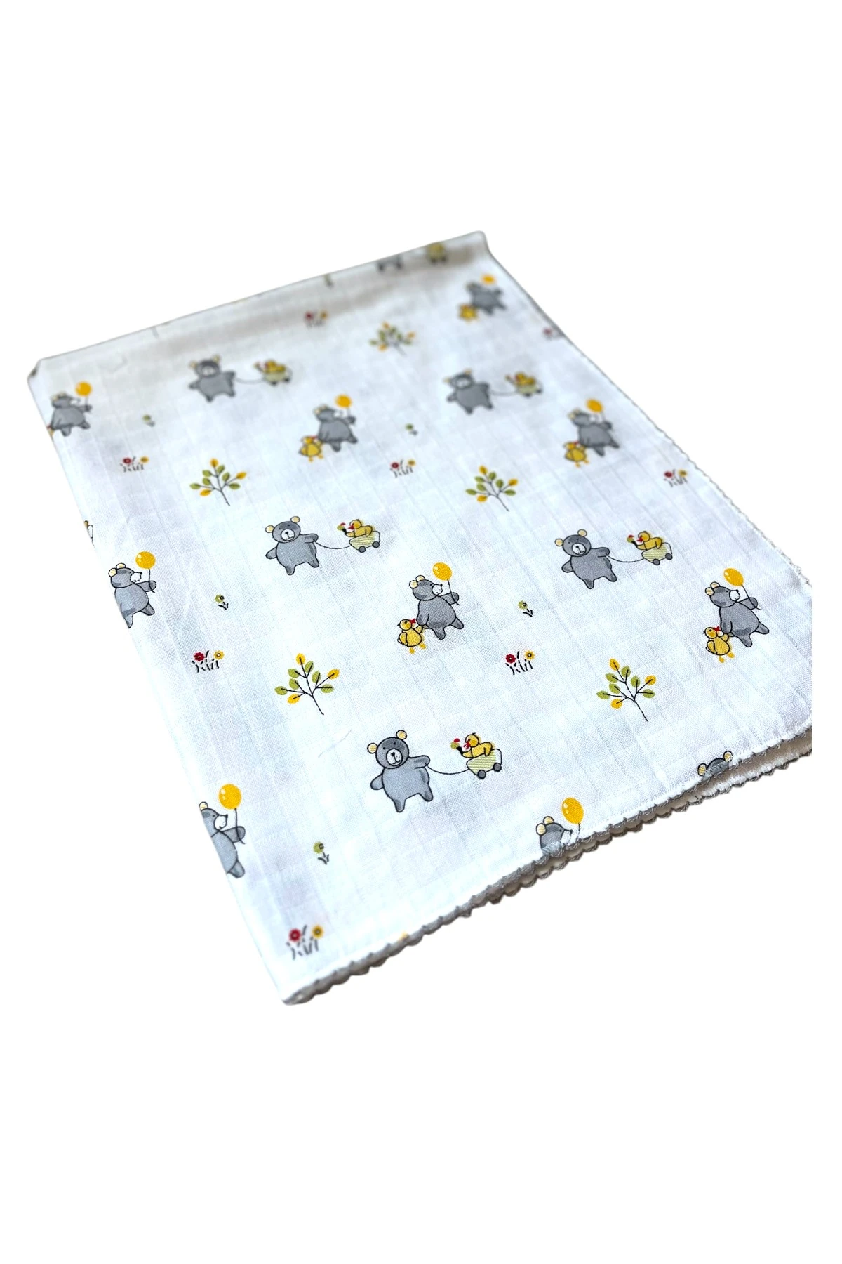 Minika Çok Amaçlı Müslin Örtü Gri Ayıcık 80 x 90 Cm