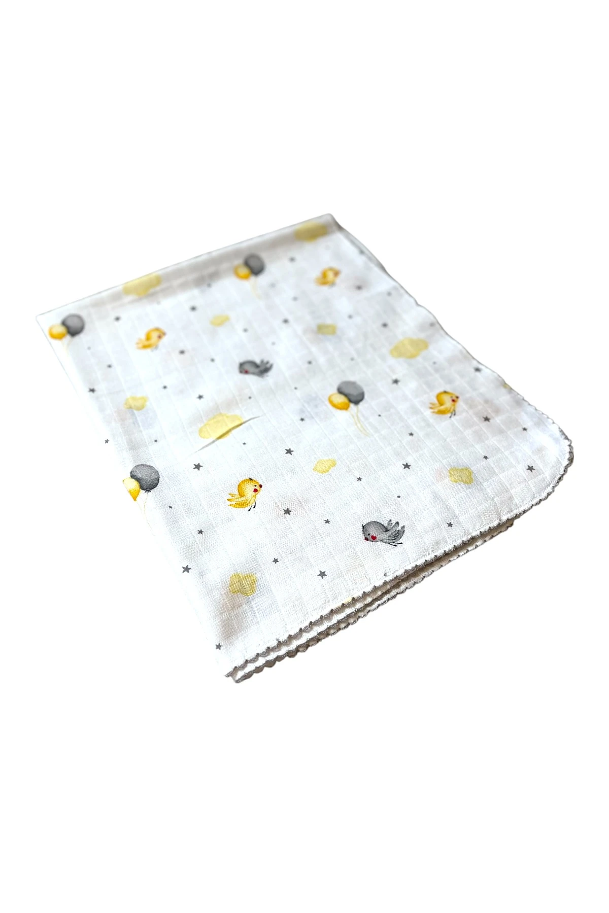 Minika Çok Amaçlı Müslin Örtü Sarı Kuş 80 x 90 Cm