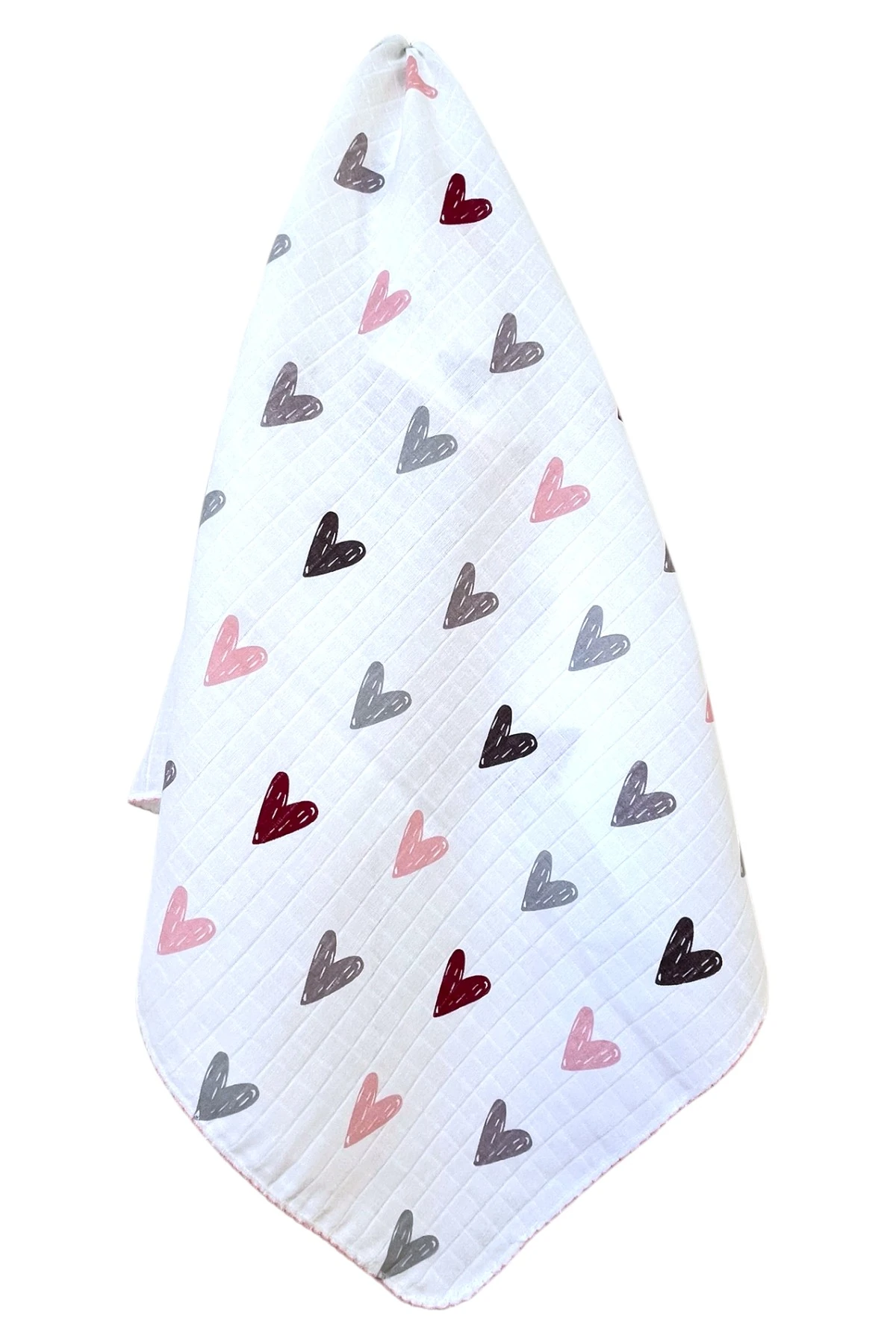 Minika Çok Amaçlı Müslin Örtü Kalp 80x90