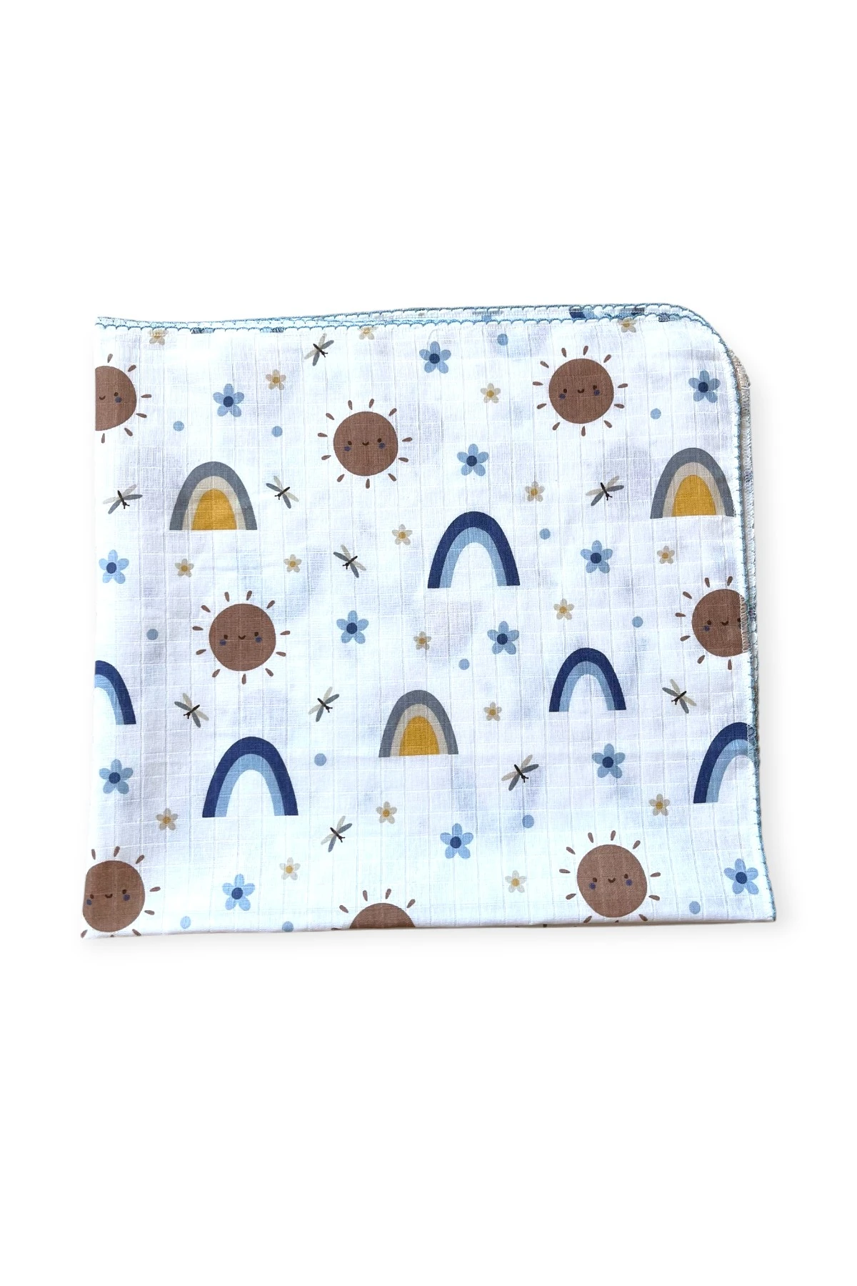 Minika Çok Amaçlı Müslin Örtü Mavi Güneş 80 x 90