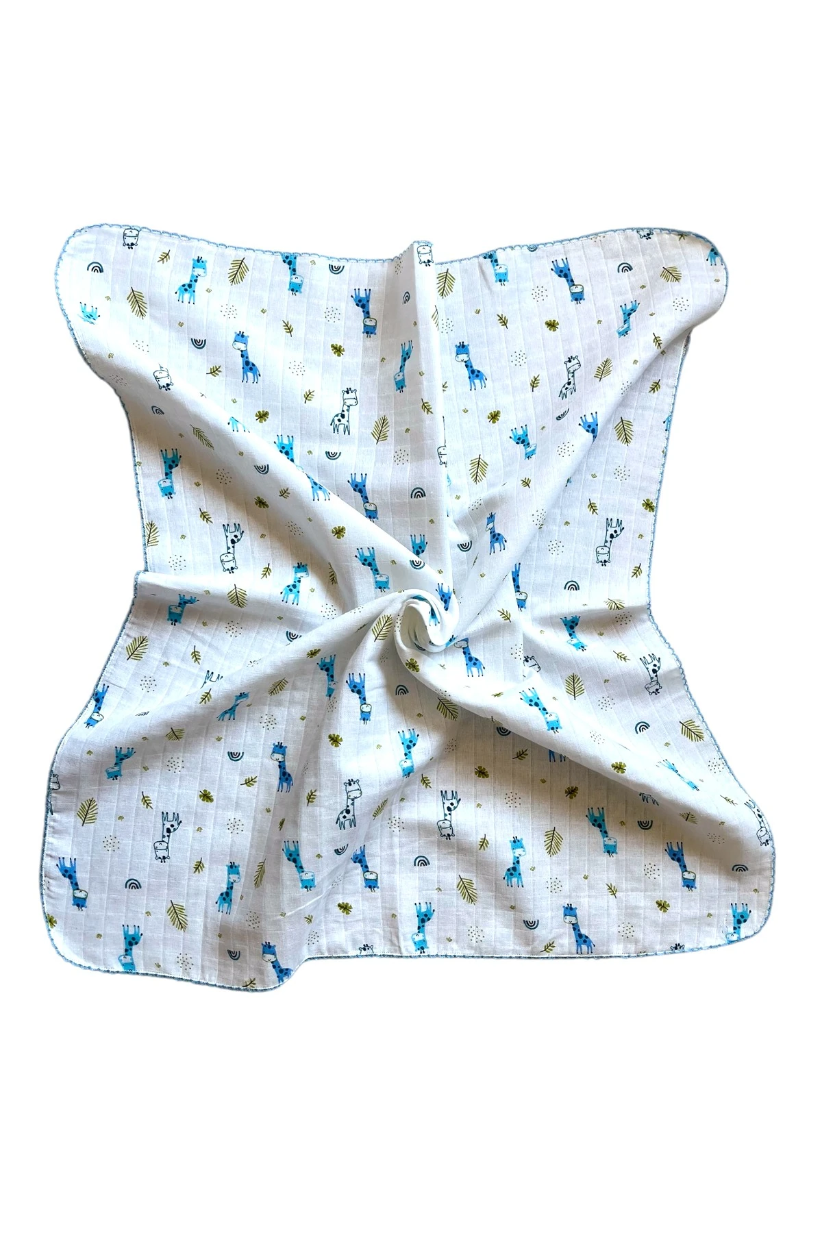 Minika Çok Amaçlı Müslin Örtü Mavi Zürafa 80 x 90