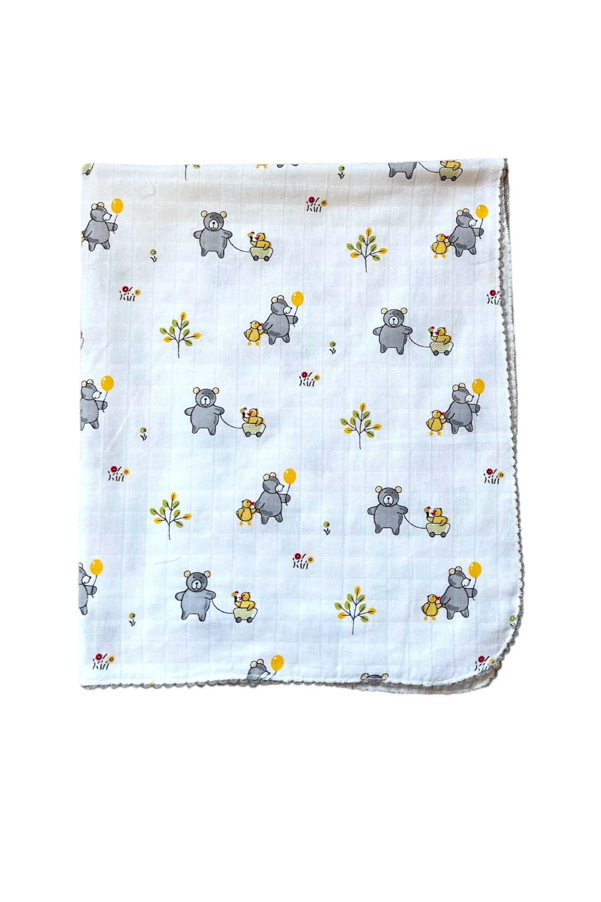 Minika Çok Amaçlı Müslin Örtü Gri Ayıcık 80 x 90 Cm