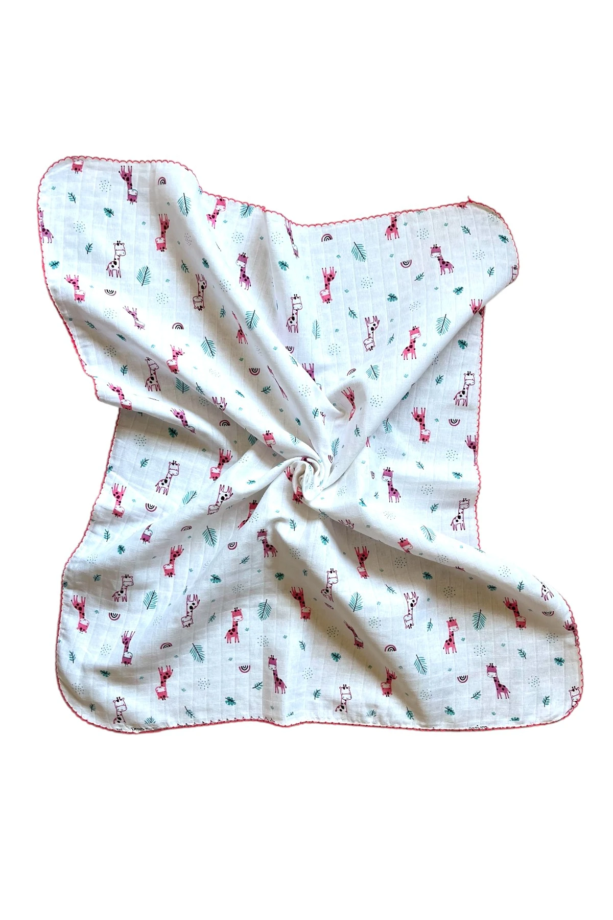 Minika Çok Amaçlı Müslin Örtü Pembe Zürafa 80 x 90 Cm