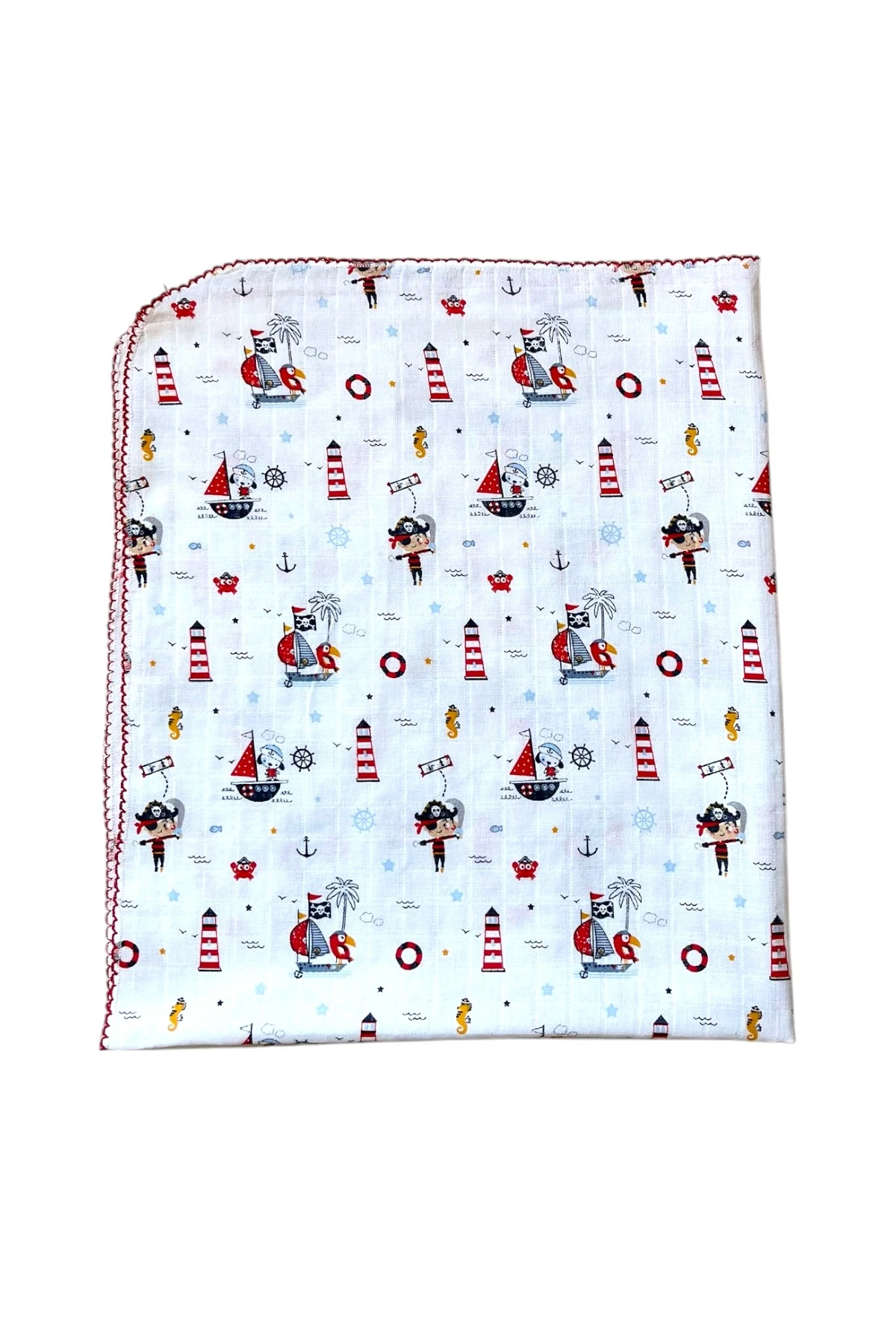 Minika Çok Amaçlı Müslin Örtü Denizci 80 x 90 Cm