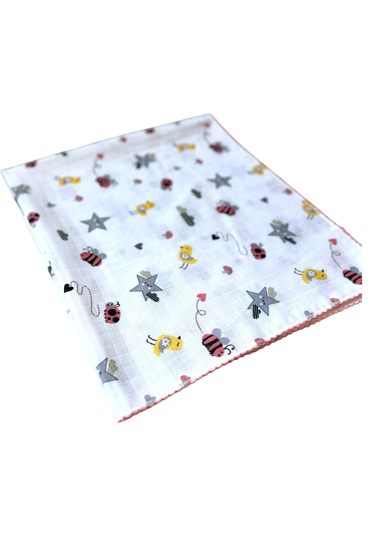 Minika Çok Amaçlı Müslin Örtü Uğur Böceği 80 x 90 Cm