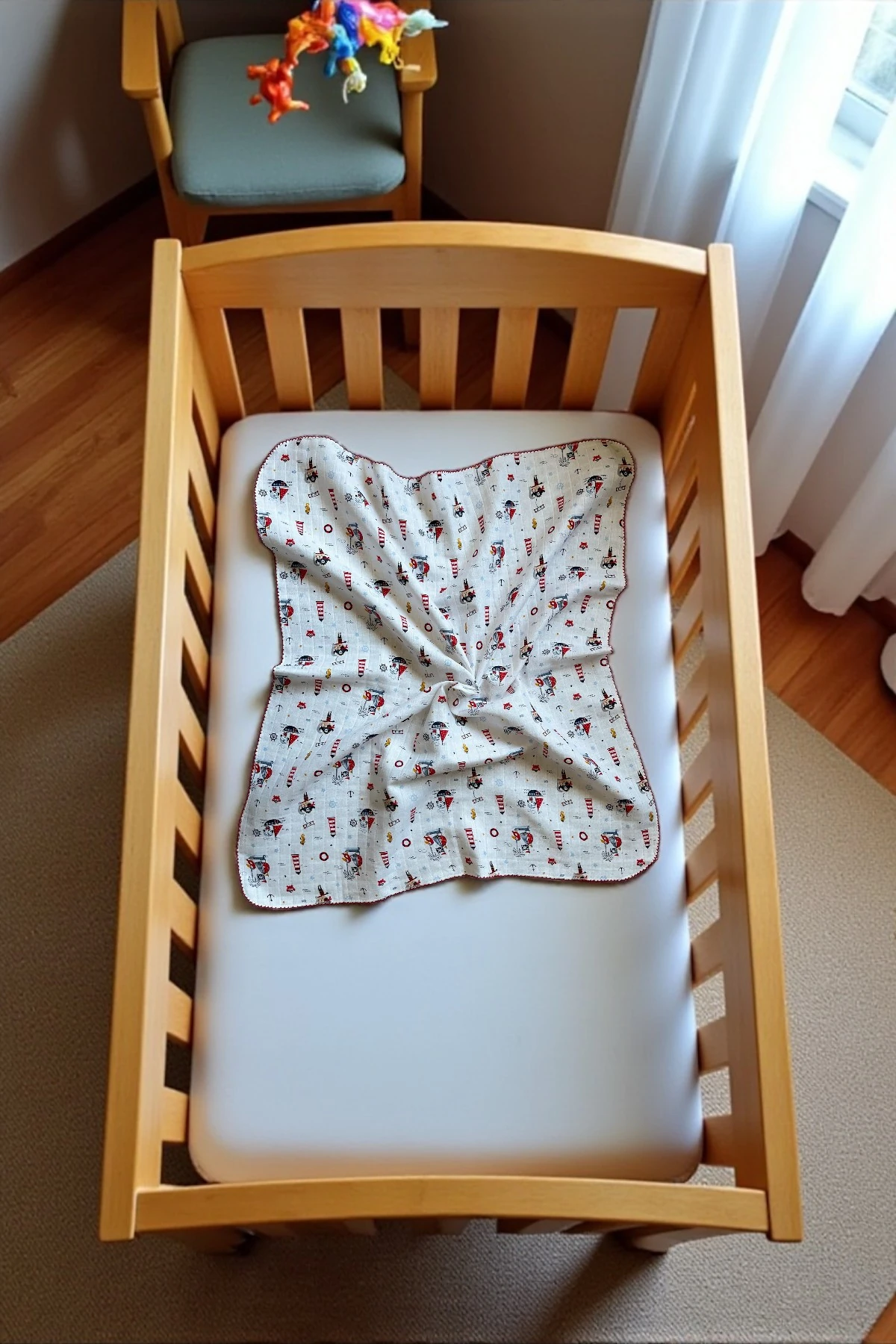 Minika Çok Amaçlı Müslin Örtü Denizci 80 x 90 Cm