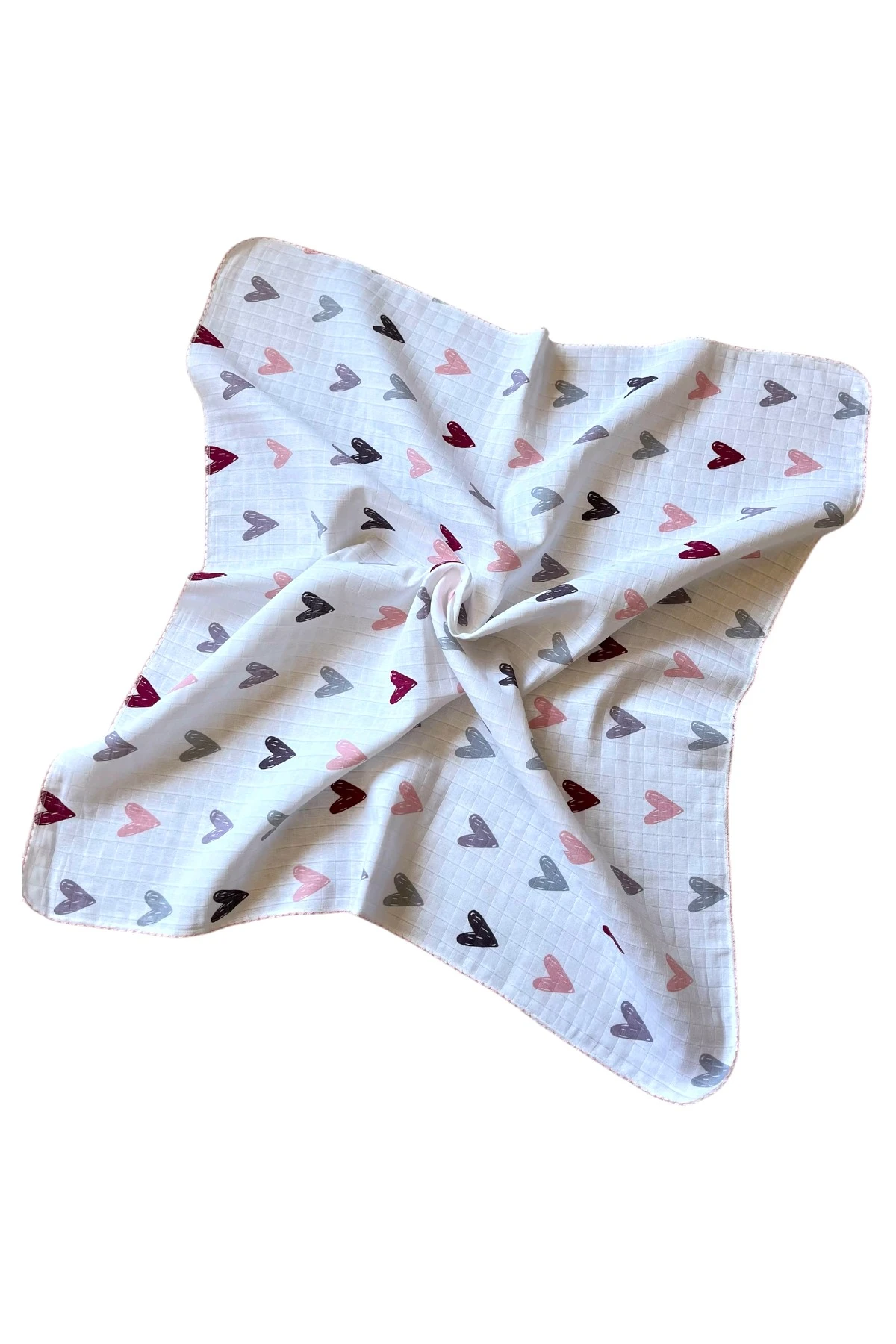 Minika Çok Amaçlı Müslin Örtü Kalp 80x90