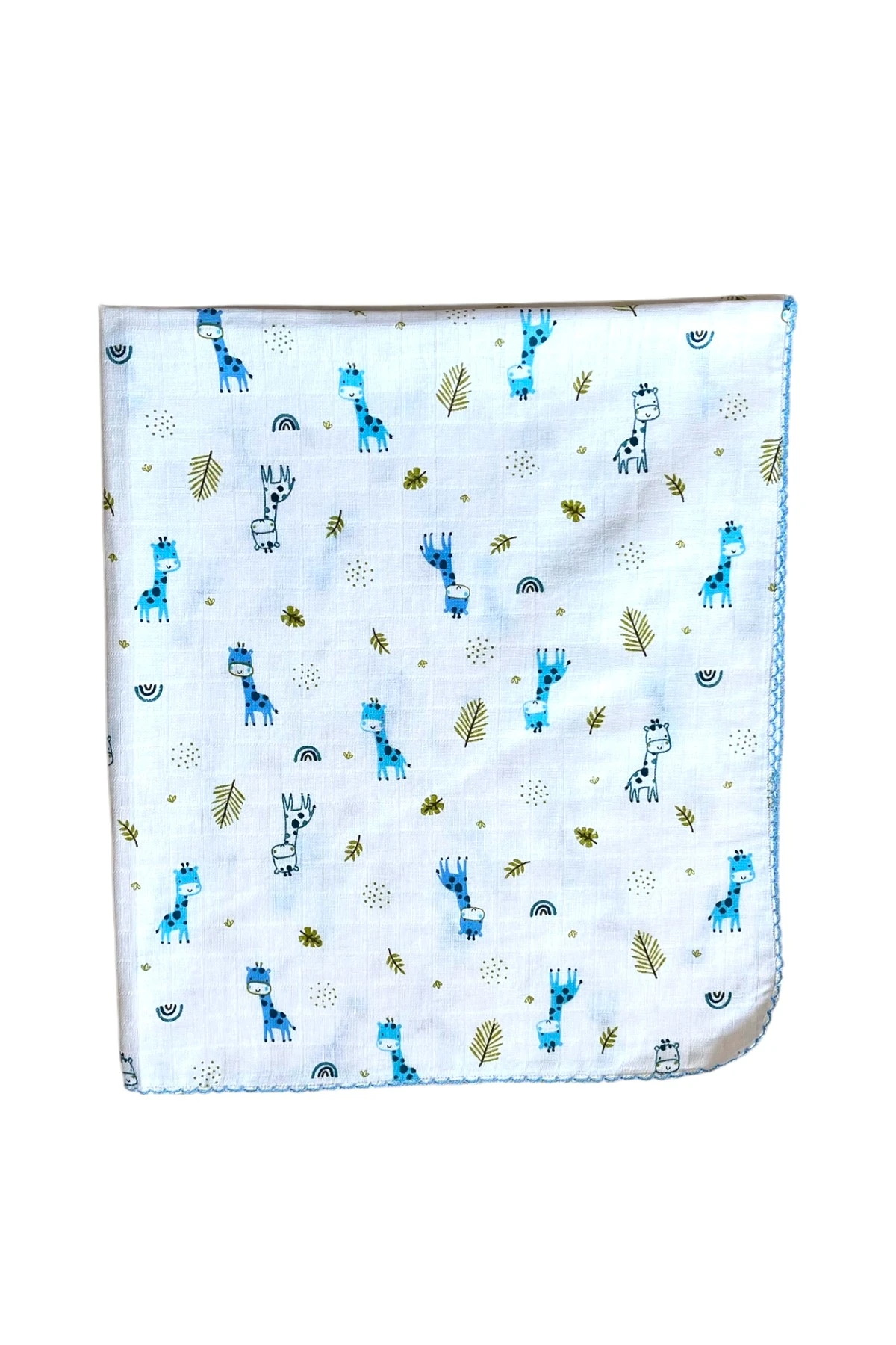 Minika Çok Amaçlı Müslin Örtü Mavi Zürafa 80 x 90