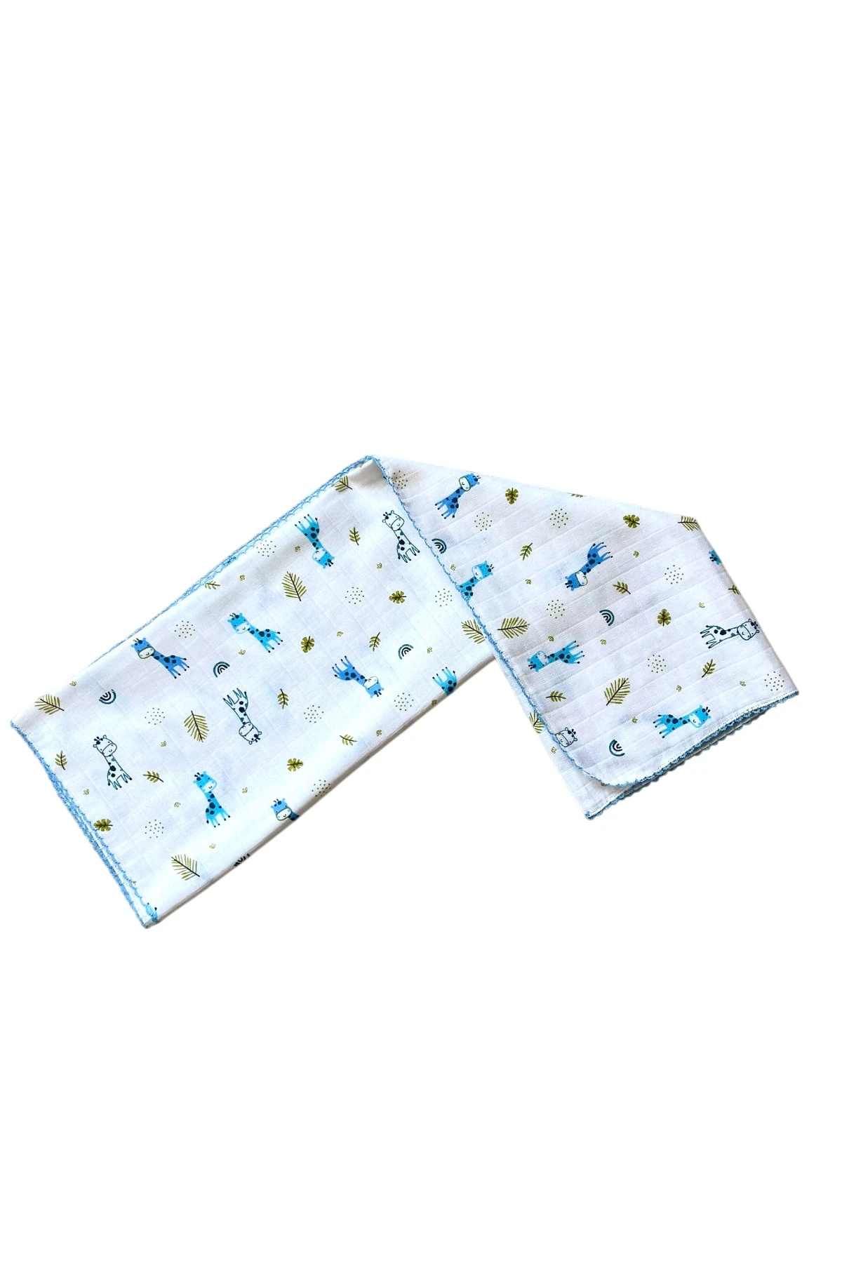 Minika Çok Amaçlı Müslin Örtü Mavi Zürafa 80 x 90