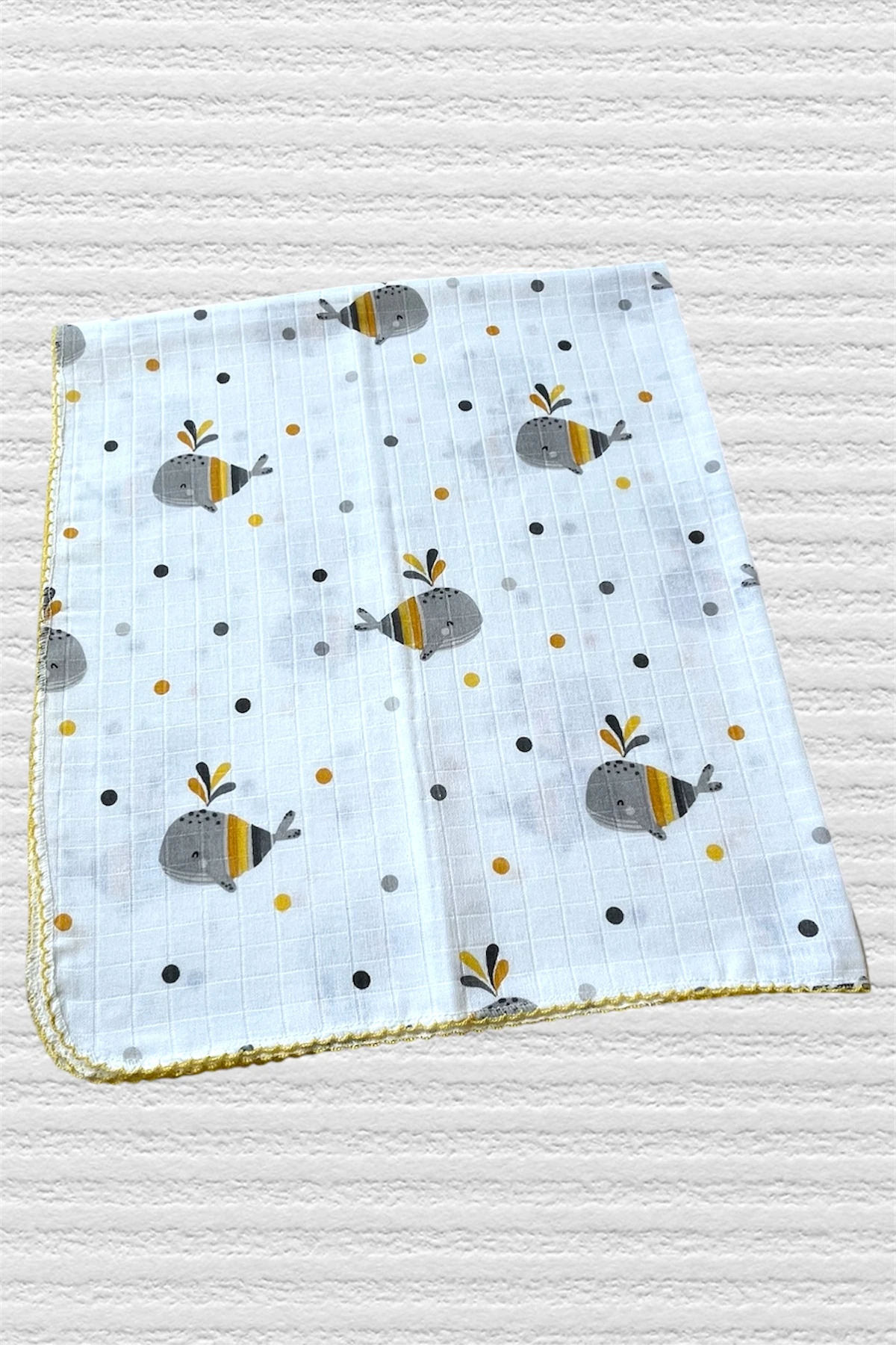 Minika Çok Amaçlı Müslin Örtü, Balina Sarı 80x90