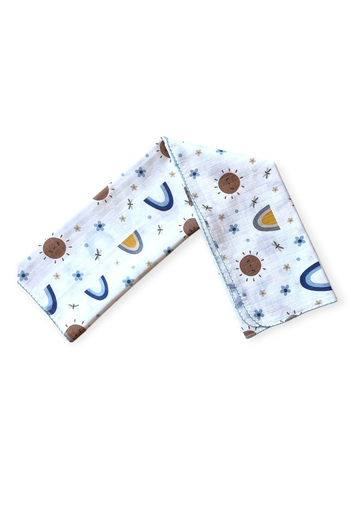 Minika Çok Amaçlı Müslin Örtü Mavi Güneş 80 x 90