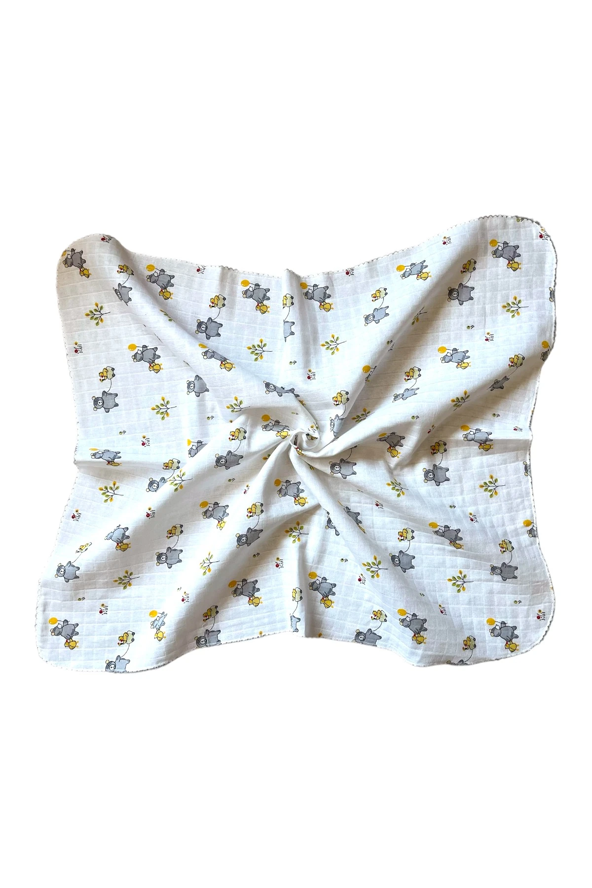 Minika Çok Amaçlı Müslin Örtü Gri Ayıcık 80 x 90 Cm