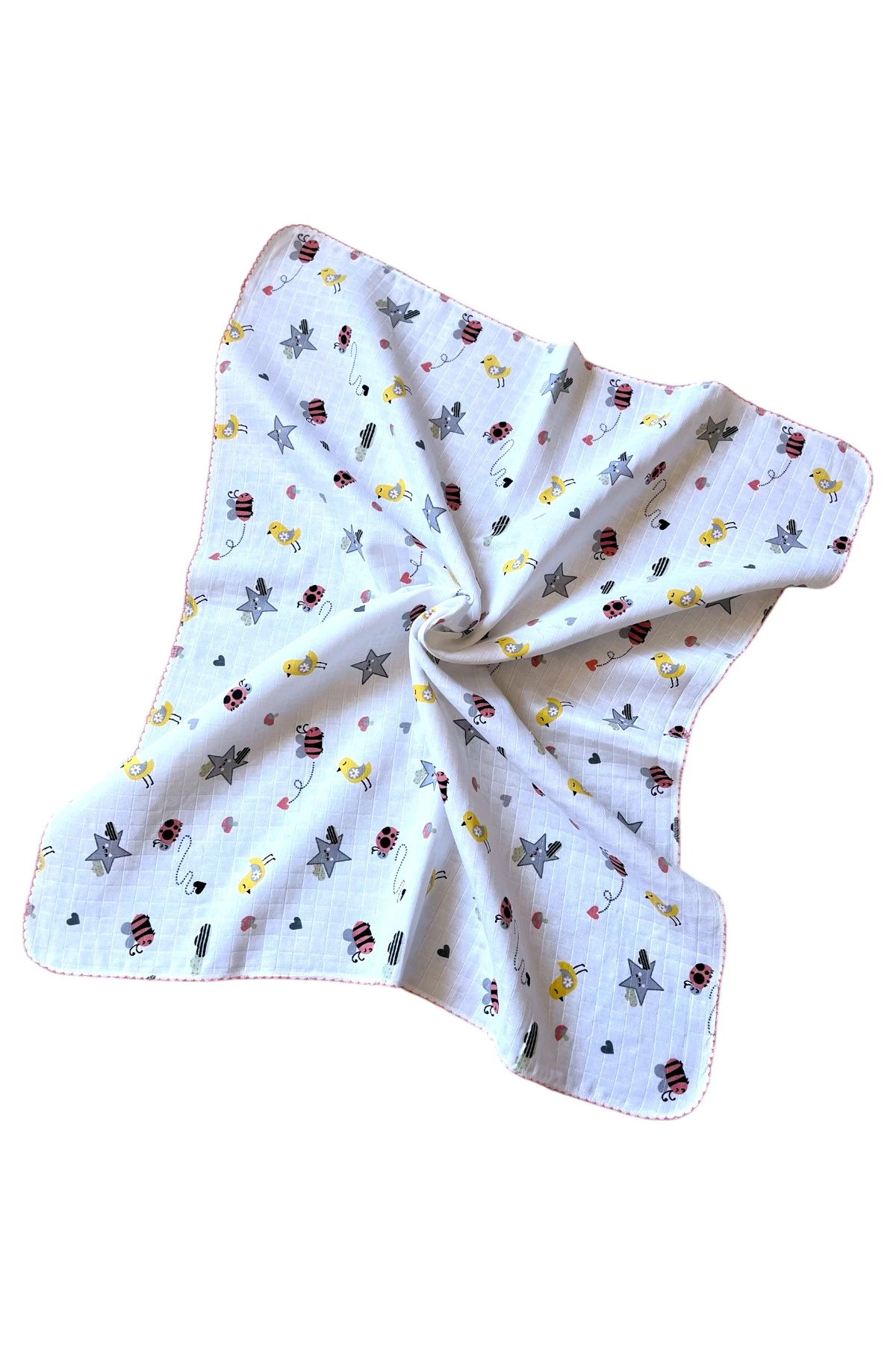 Minika Çok Amaçlı Müslin Örtü Uğur Böceği 80 x 90 Cm