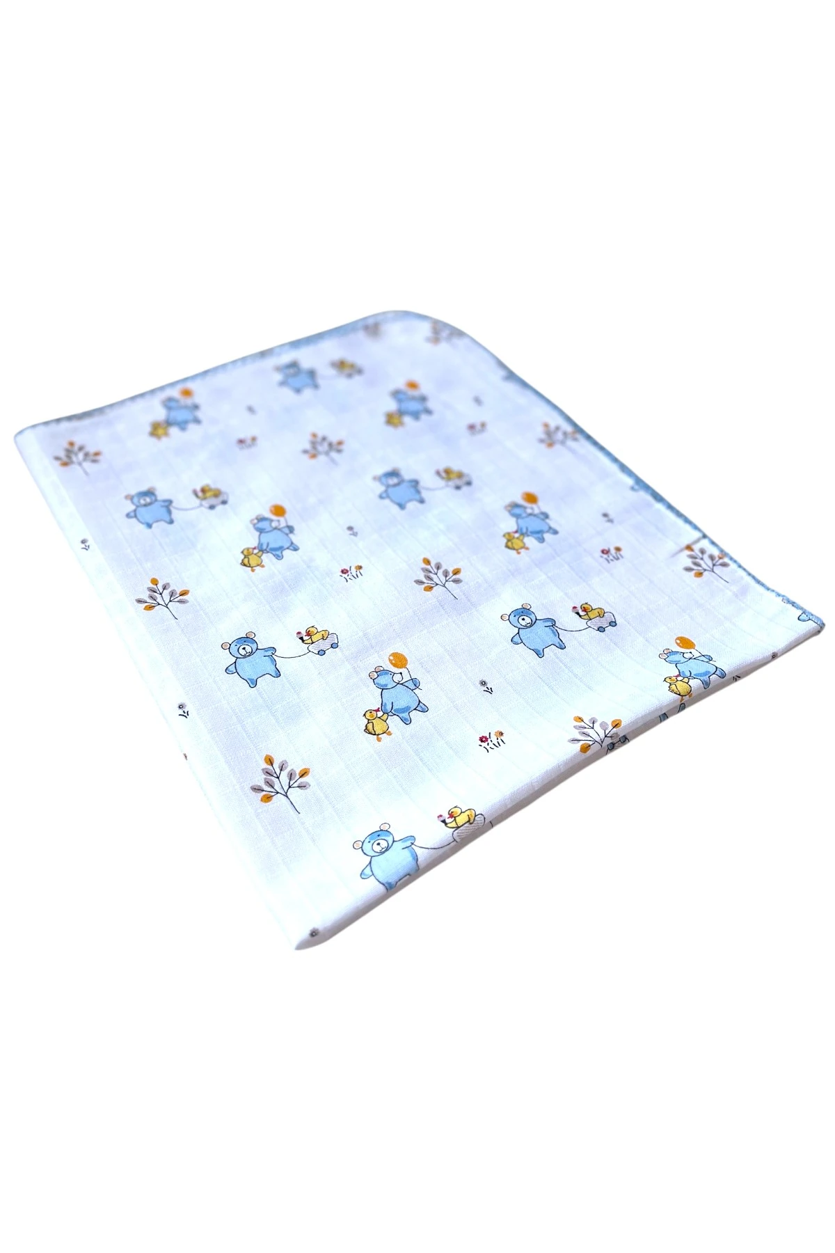 Minika Çok Amaçlı Müslin Örtü Mavi Ayıcık 80 x 90