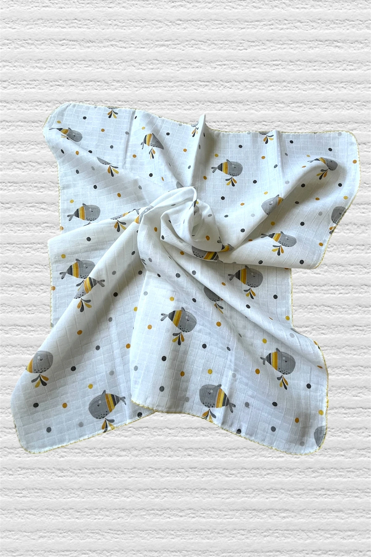 Minika Çok Amaçlı Müslin Örtü, Balina Sarı 80x90