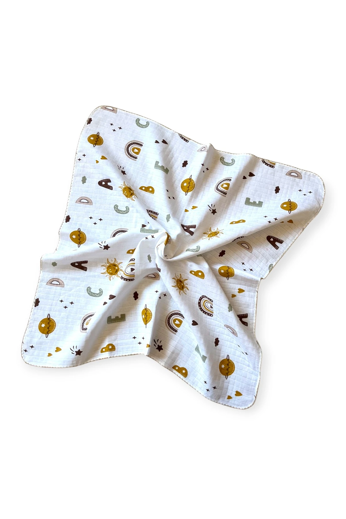 Minika Çok Amaçlı Müslin Örtü Harfler 80 x 90 Cm