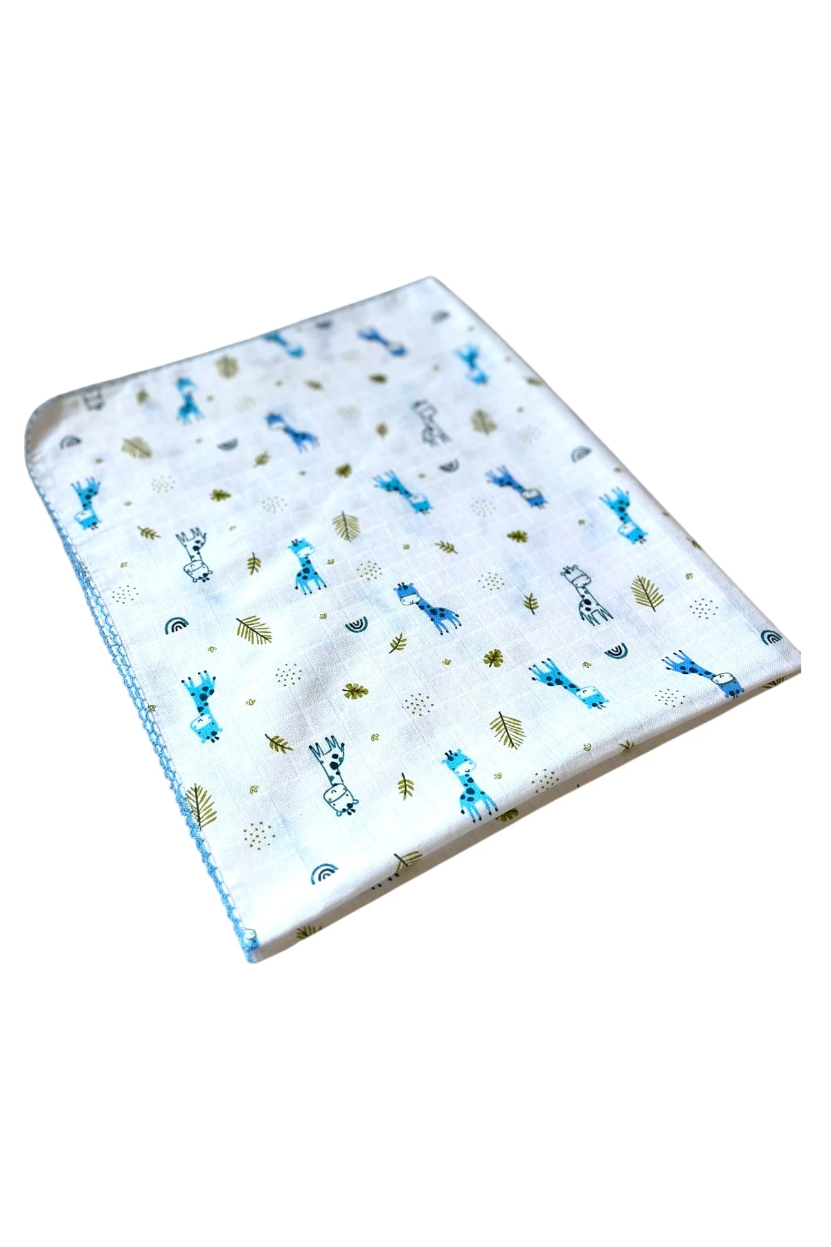 Minika Çok Amaçlı Müslin Örtü Mavi Zürafa 80 x 90