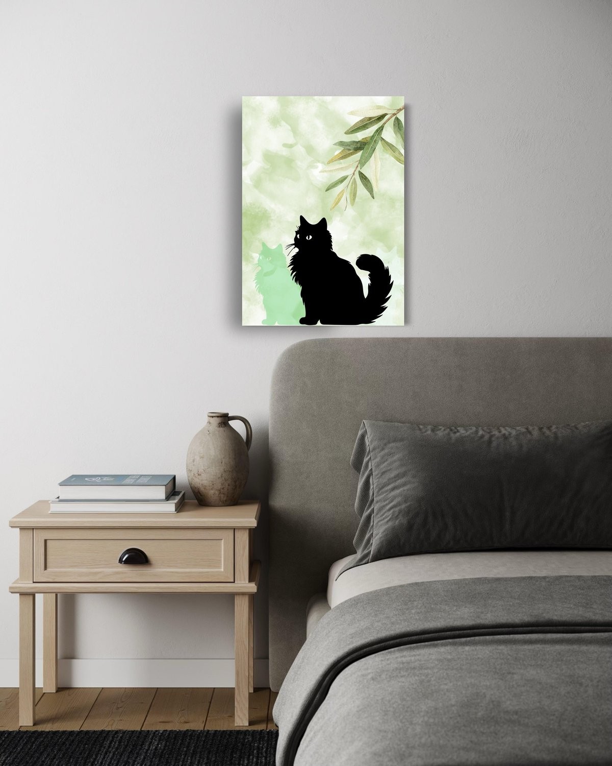 Cat Under Olive Branch