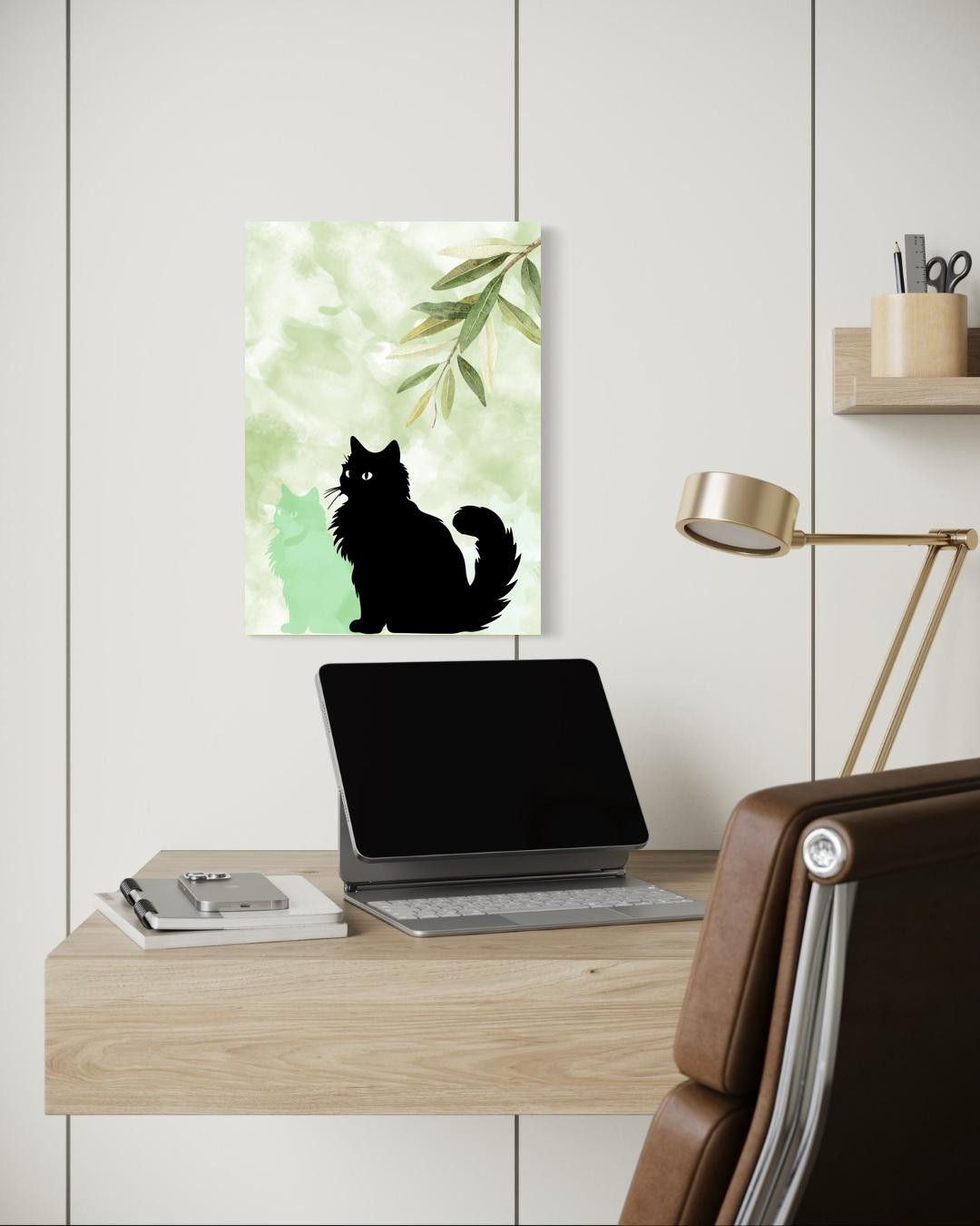 Cat Under Olive Branch