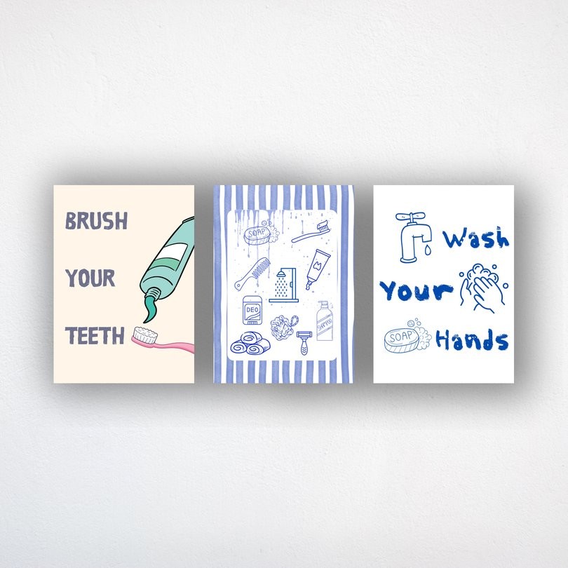 Daily Hygiene Reminders - 3-Piece Set