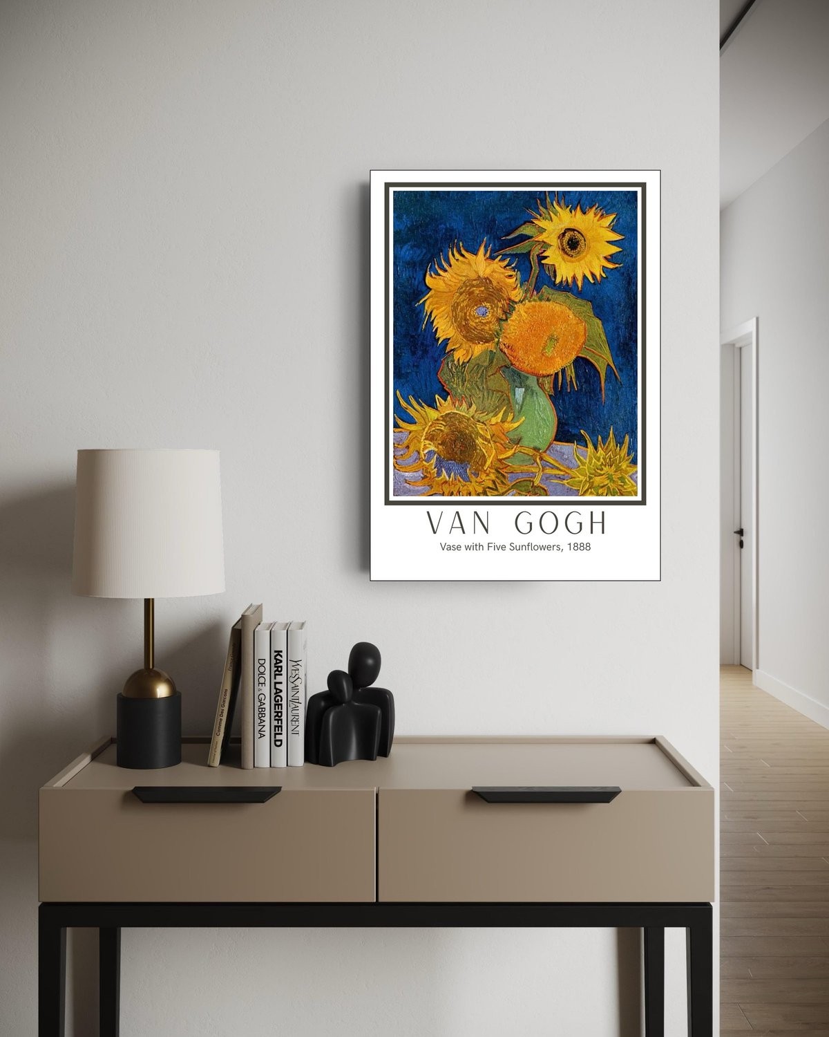 Vase with Five Sunflowers, 1888