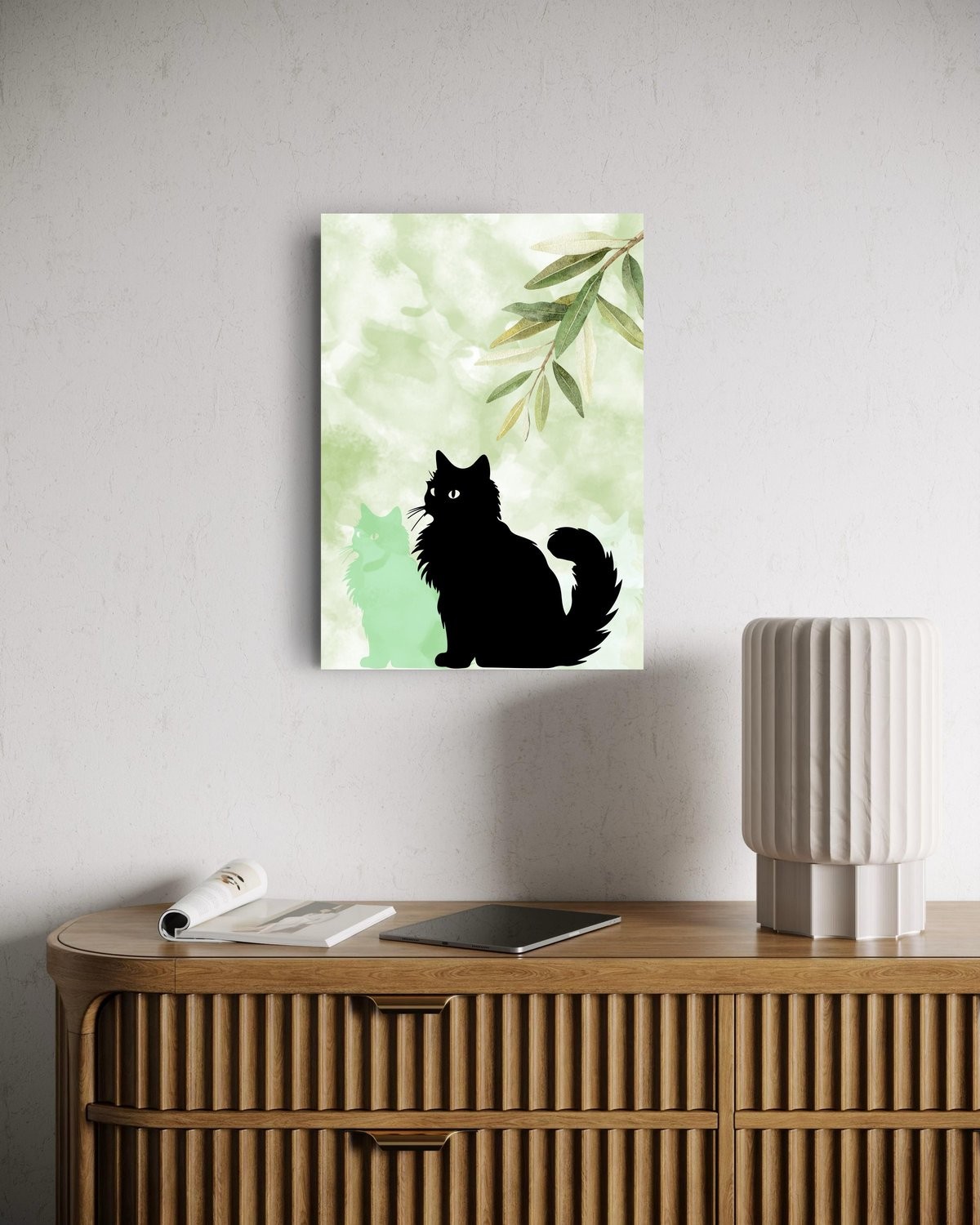 Cat Under Olive Branch