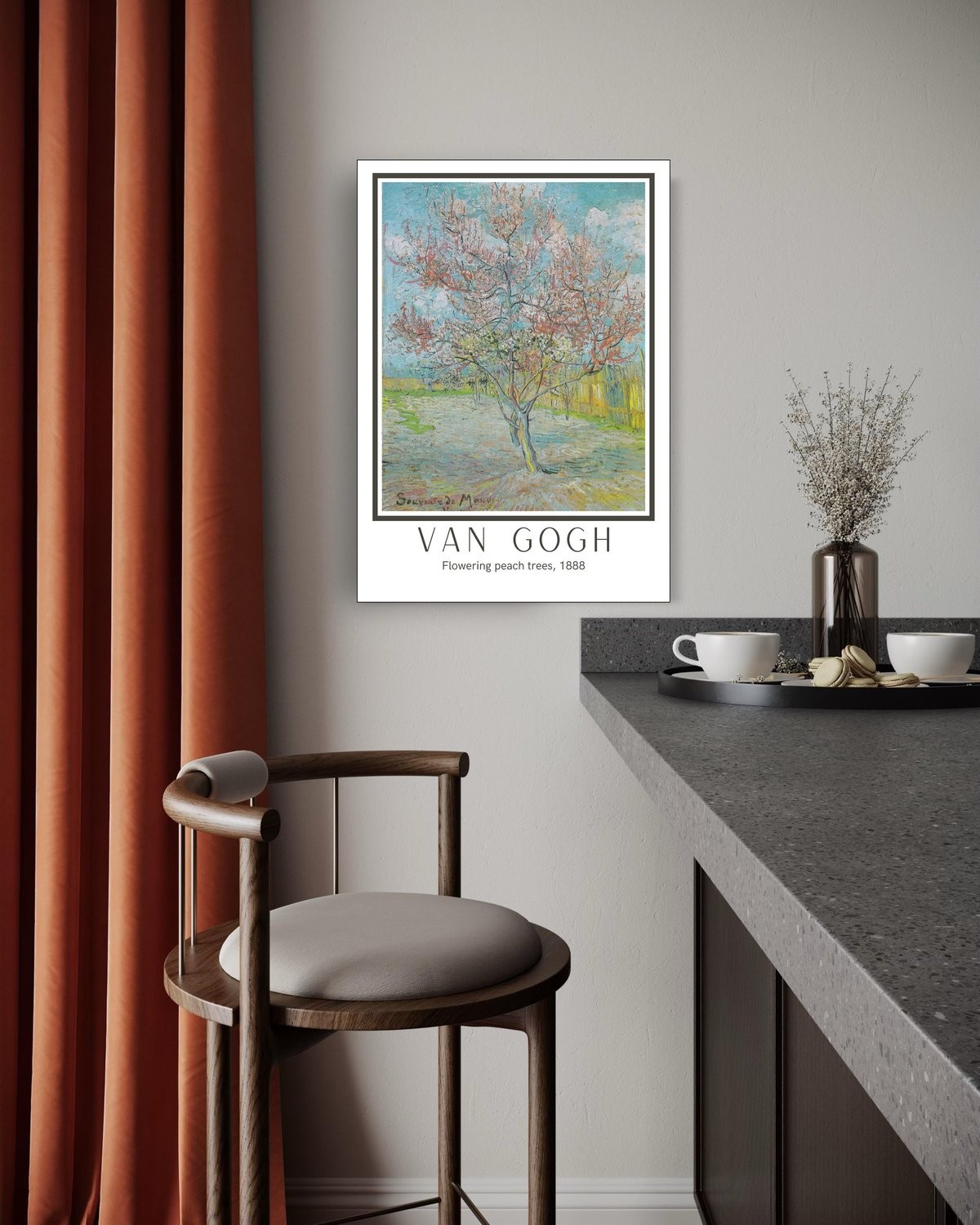 Flowering peach trees, 1888