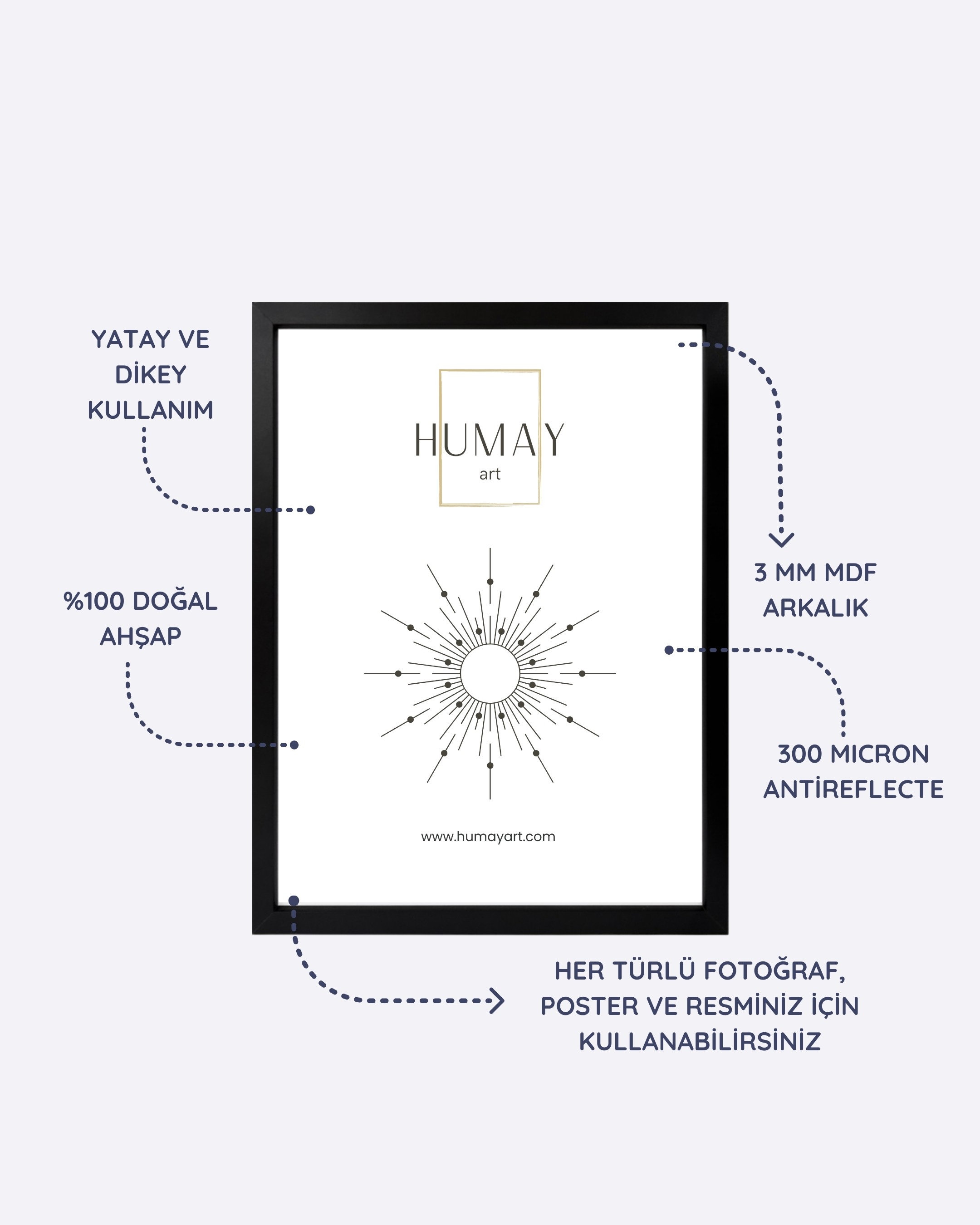 Humay Art Black Wooden Frame