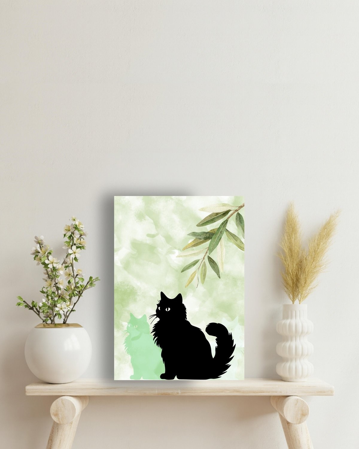 Cat Under Olive Branch