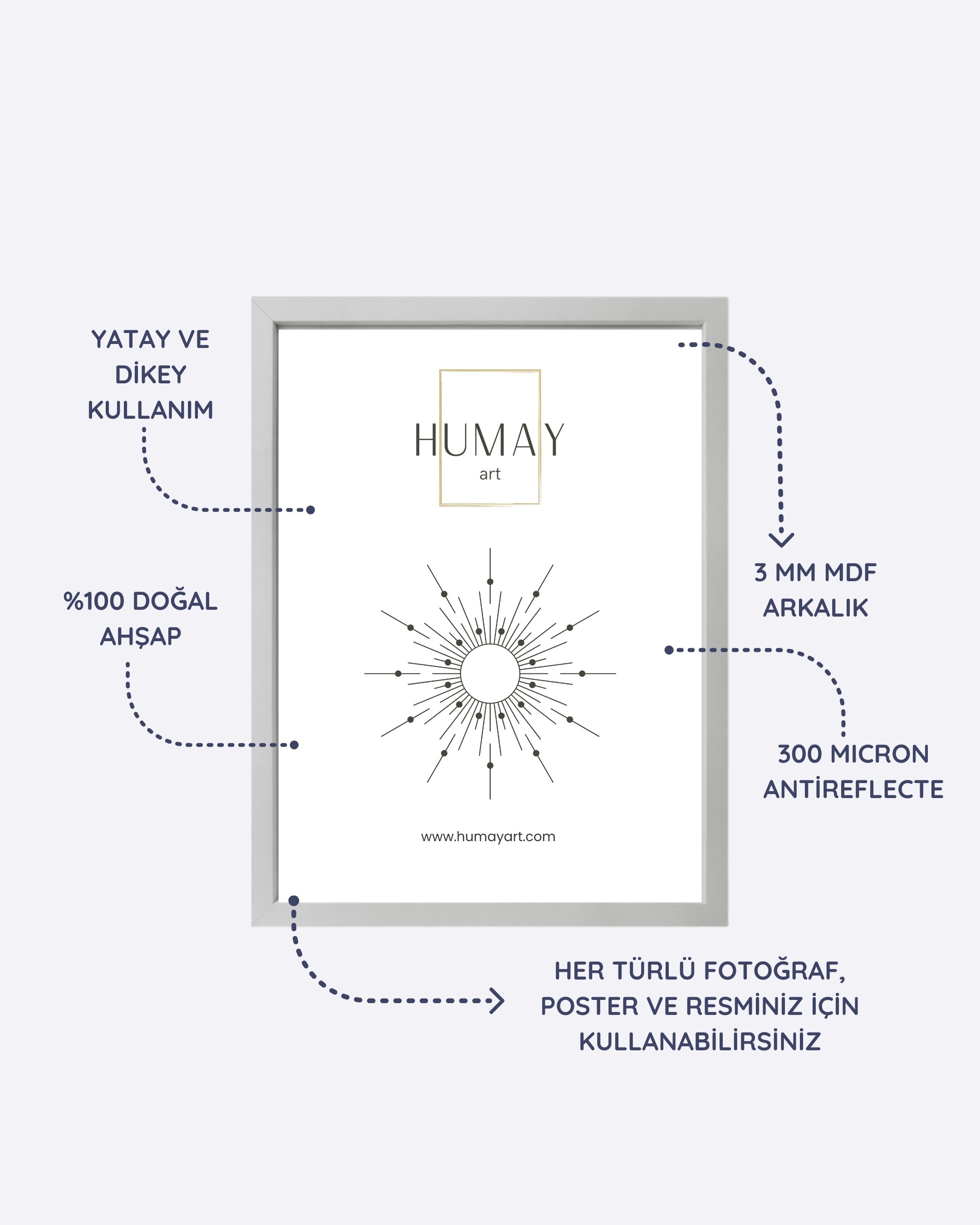 Humay Art White Wood Frame
