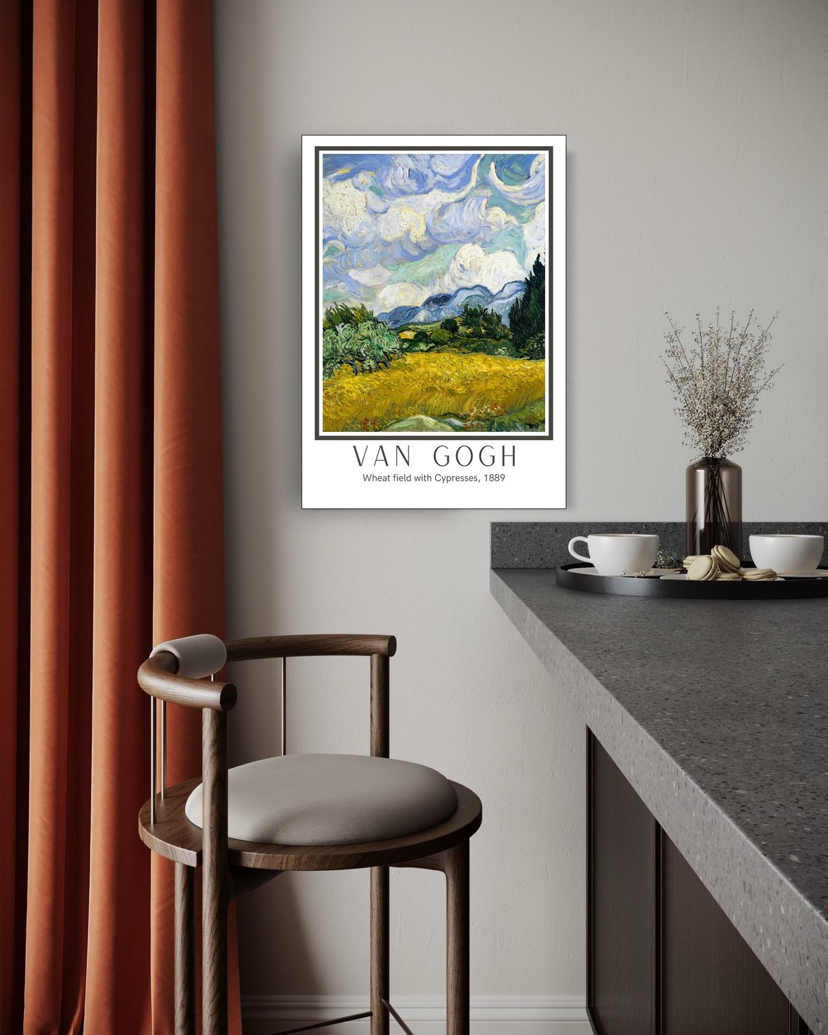 Wheat field with Cypresses, 1889