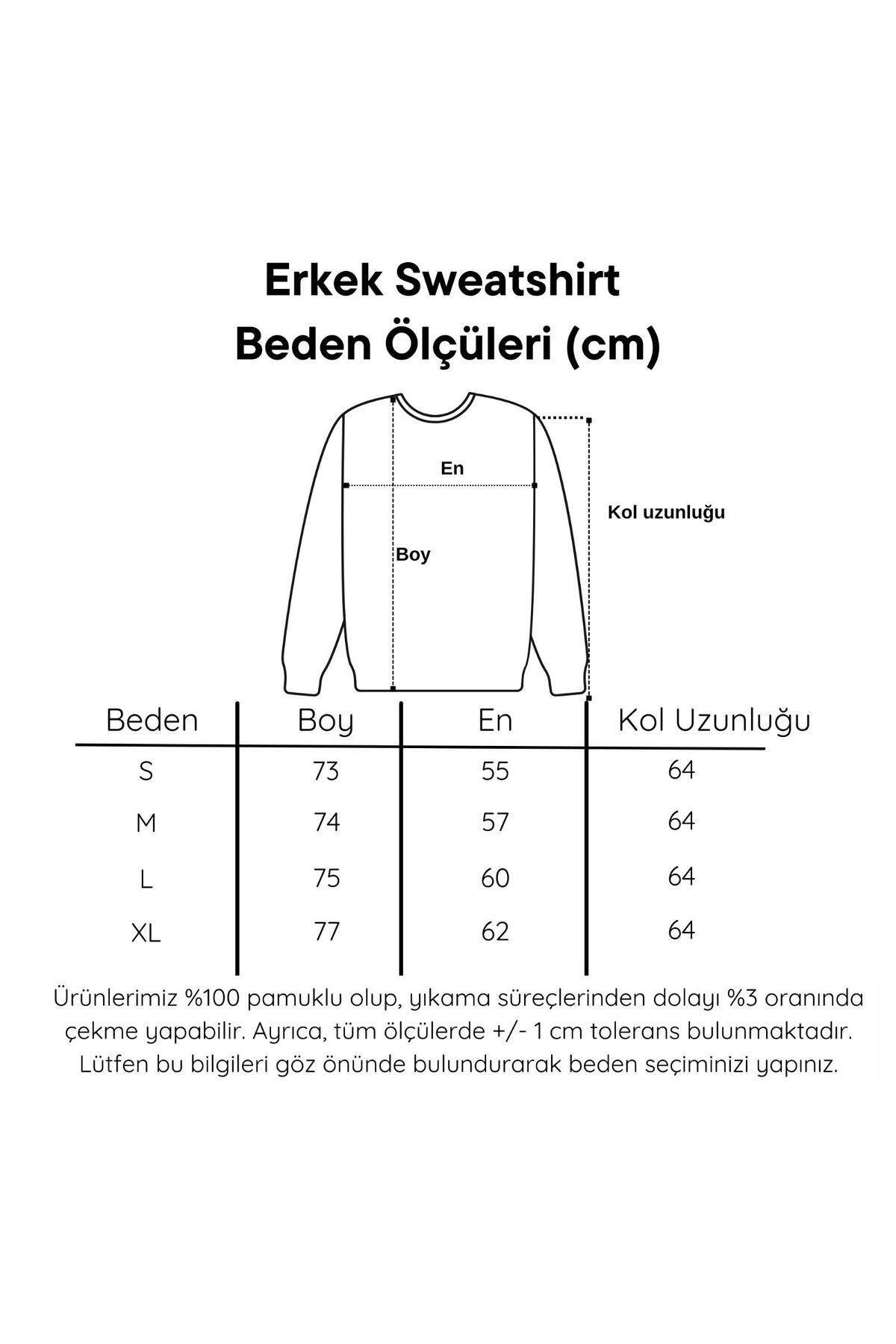 - DTF Baskılı 3 İplik Şardonlu Oversize Sweatshirt - Kuru Kafa Temalı