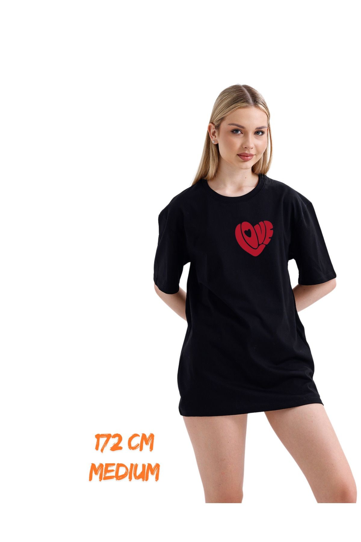 Digital Baskılı %100 Pamuklu Unisex Regular Tişört - Yapboz Kalp Dizaynı (pXm) image