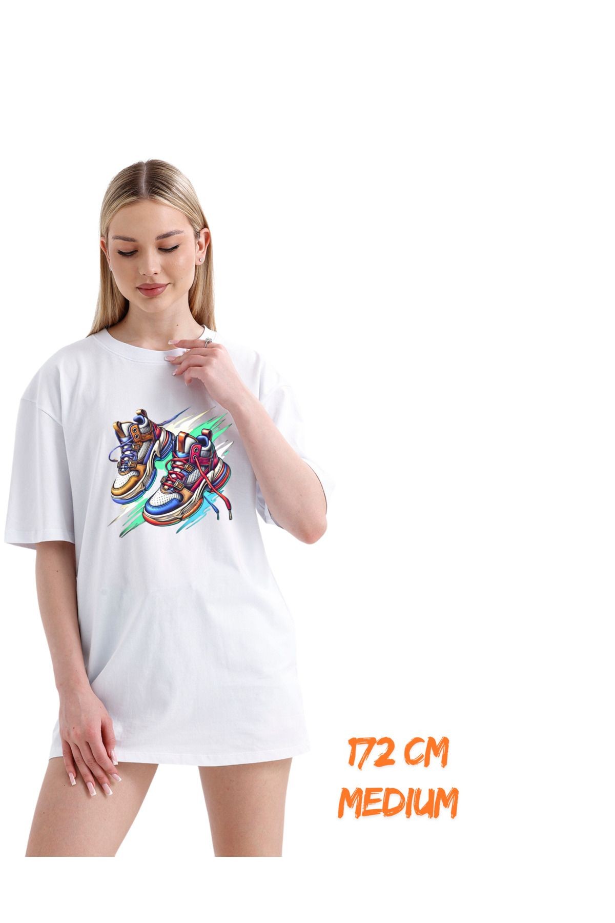 Digital Baskılı %100 Pamuklu Unisex Regular Tişört - Ayakkabı Dizayn (pXm) image