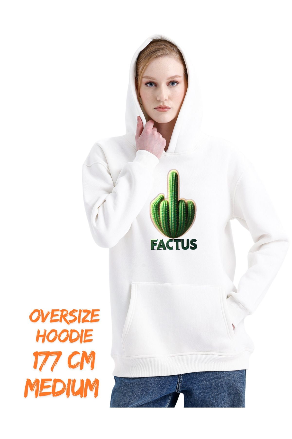 -dtf Baskılı 3 Iplik Şardonsuz Sweatshirt - Kaktüs Temalı