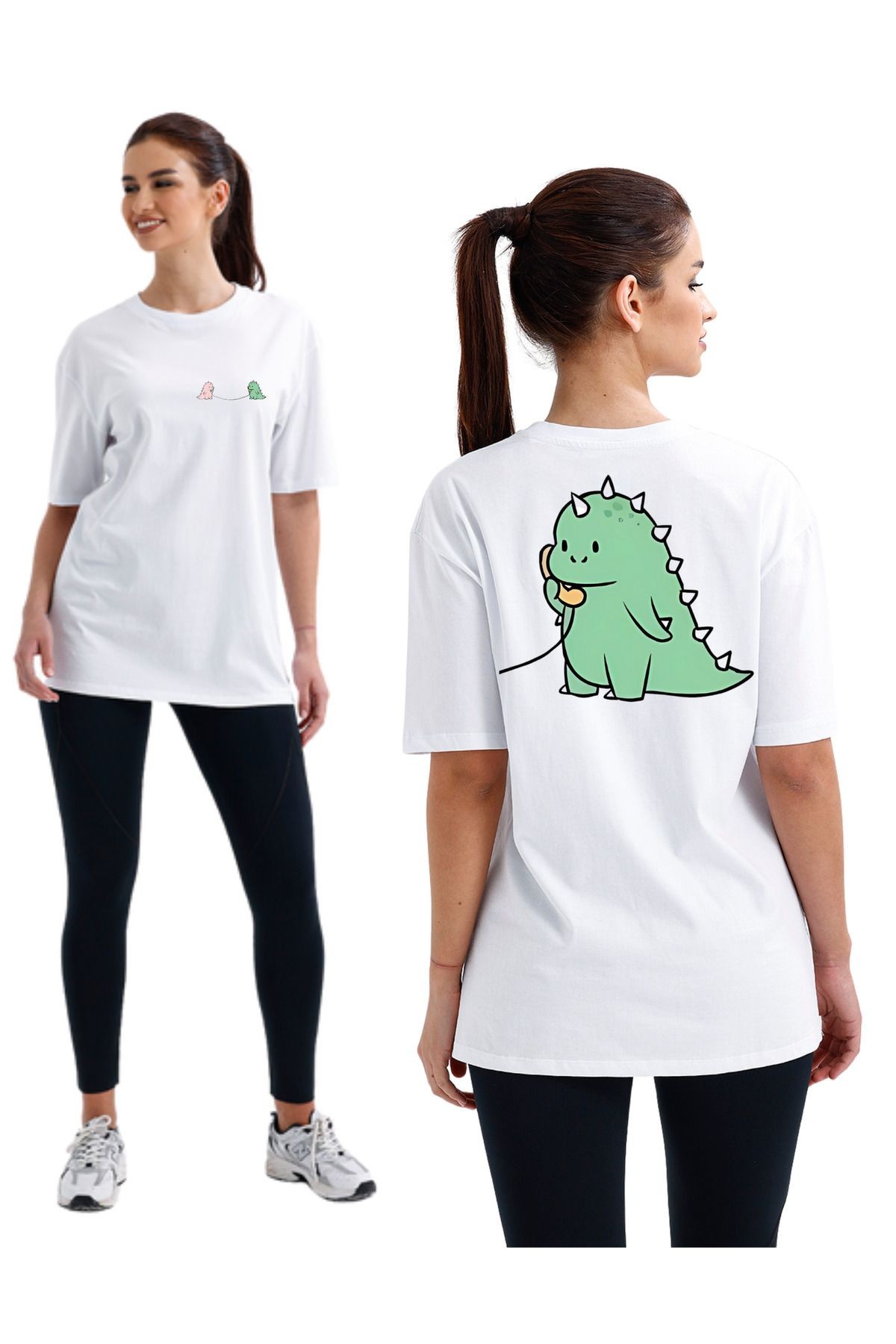 Kawai&Couple 3006 Sevimli Dinozor Tasarımı Unisex Regular T-shirt main variant image