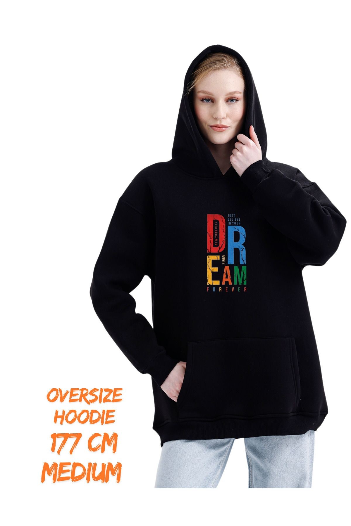 - 3 İplik Şardonlu Kapşonlu ve Kanguru Cepli Sweatshirt "Hoodie"