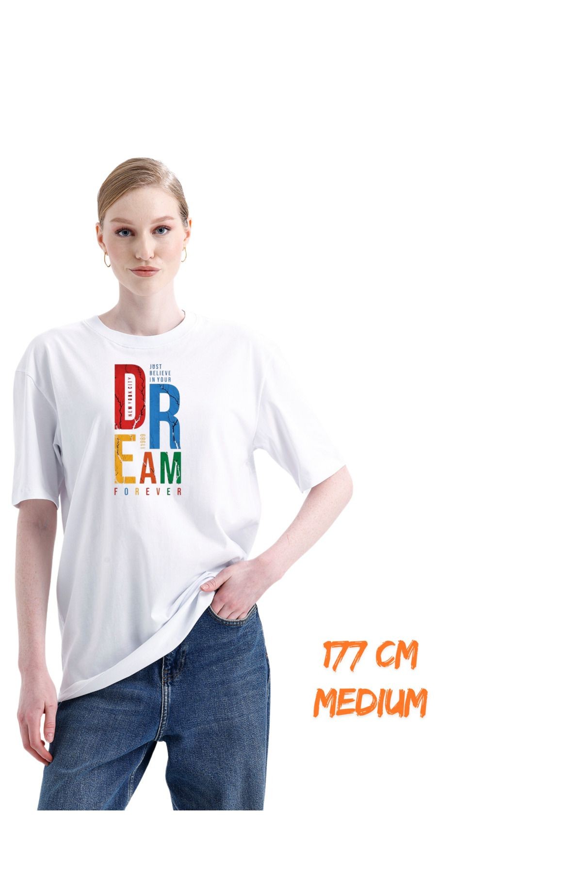 - %100 Pamuklu Unisex Oversize Tişört - Dream Dizayn image