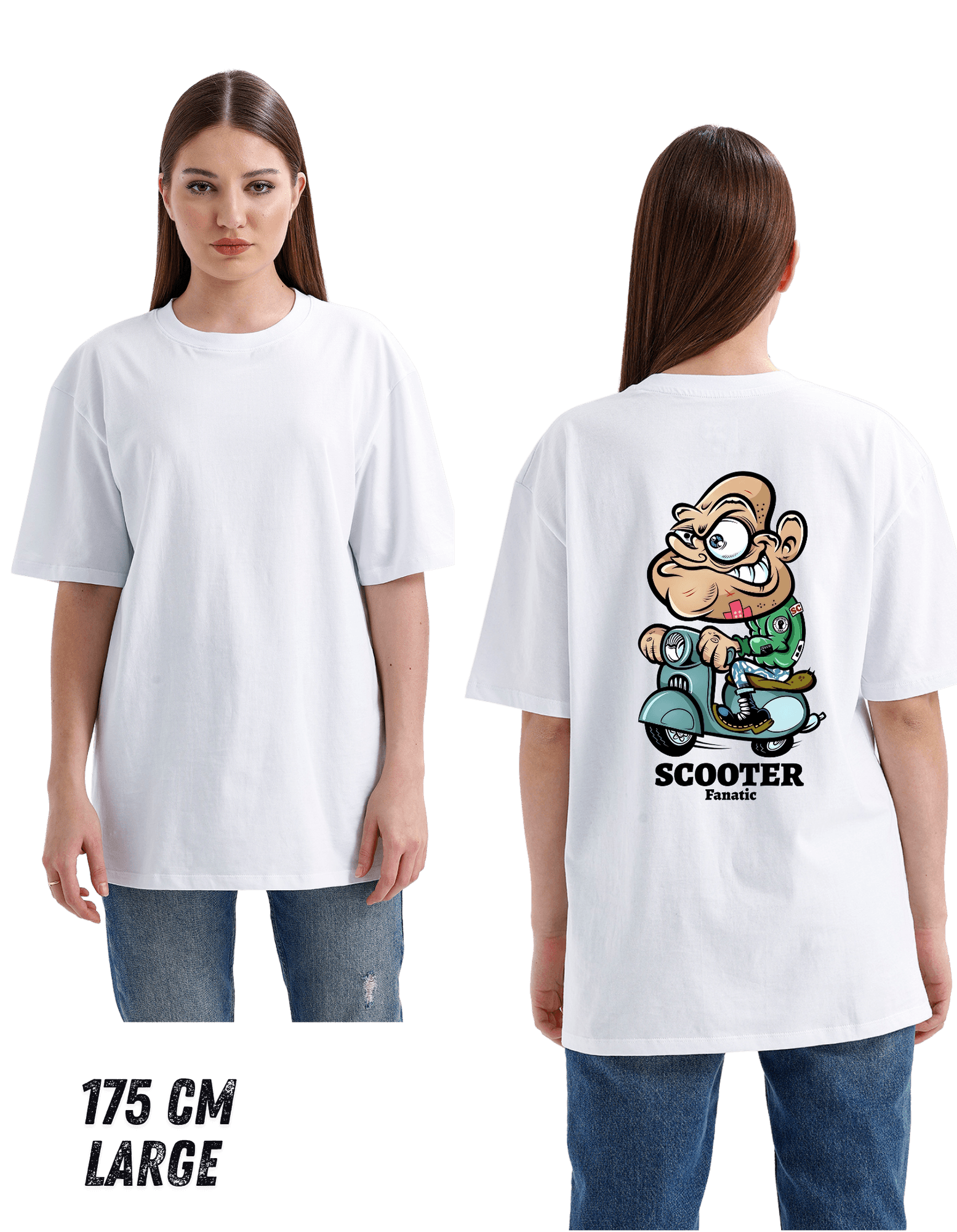 Digital Baskılı %100 Pamuklu Unisex Regular Tişört - Scooter - ANGRY OLD MAN