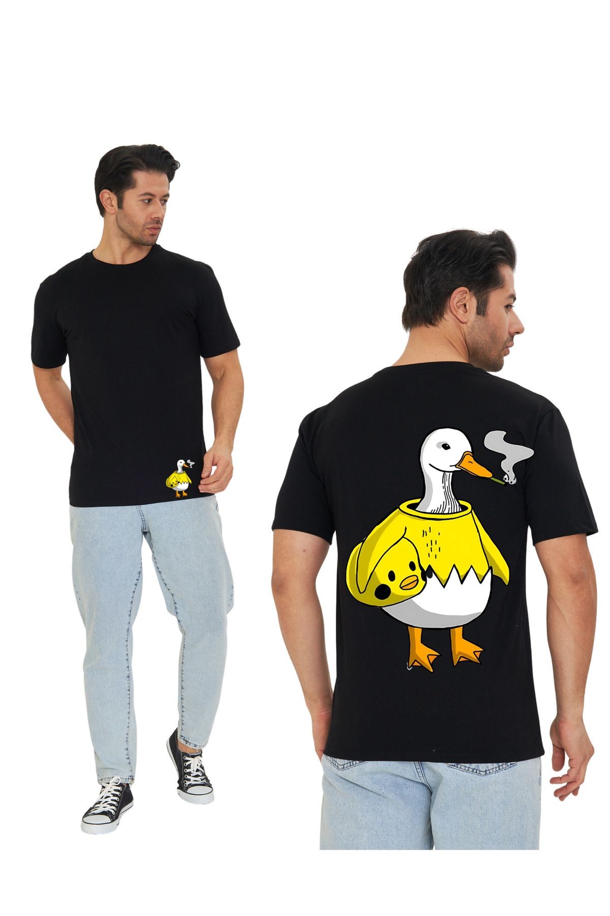 Kawai&Couple 3005 Eğlenceli Kaz Tasarımı Unisex Regular T-shirt main variant image