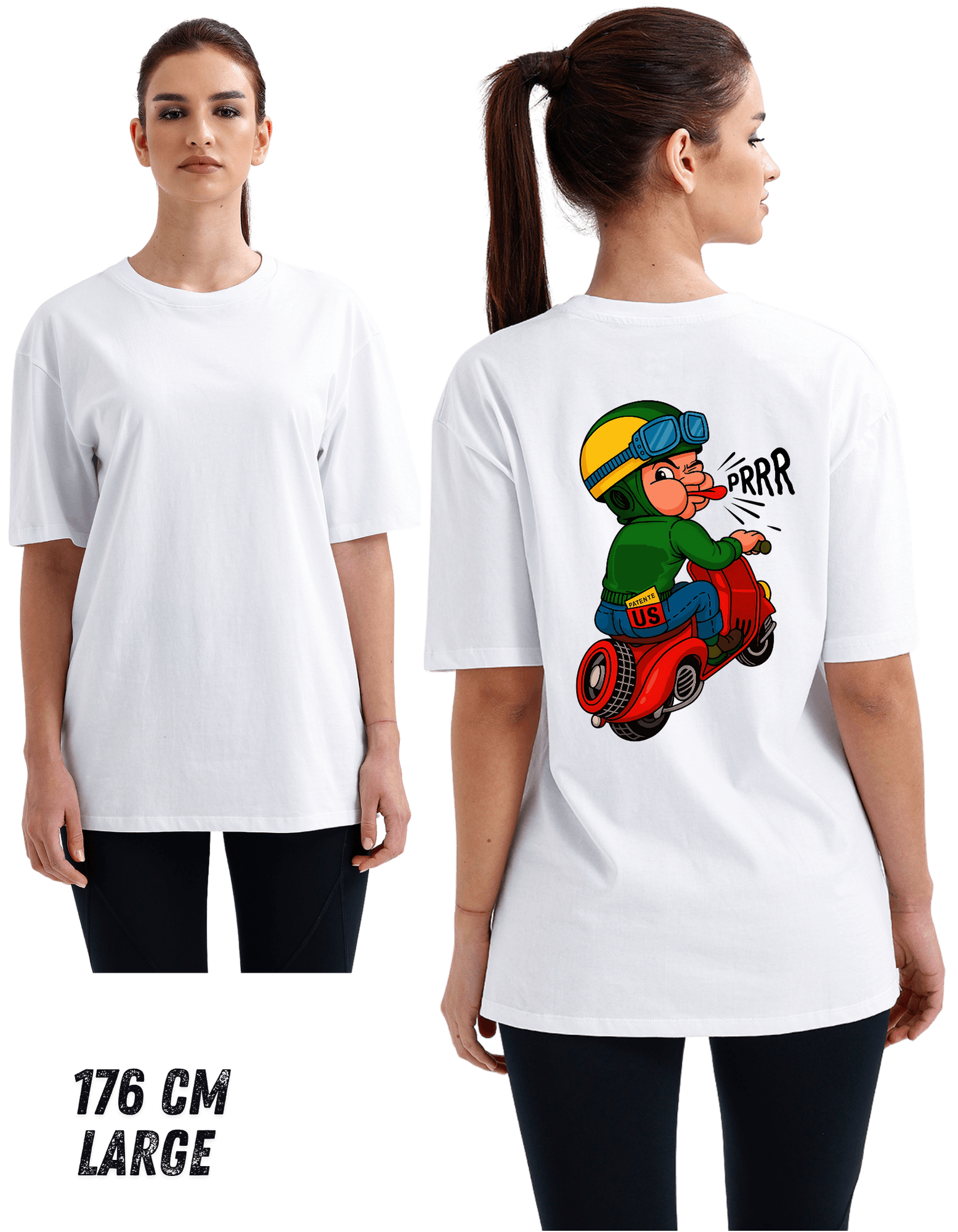 Digital Baskılı %100 Pamuklu Unisex Regular Tişört - Scooter - RRRR