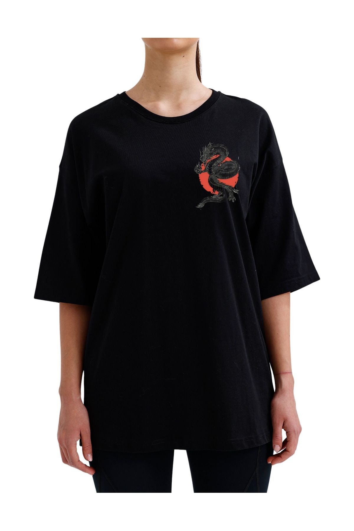 Ukiyo Oversize Savaşçı Desenli Unisex T-shirt image