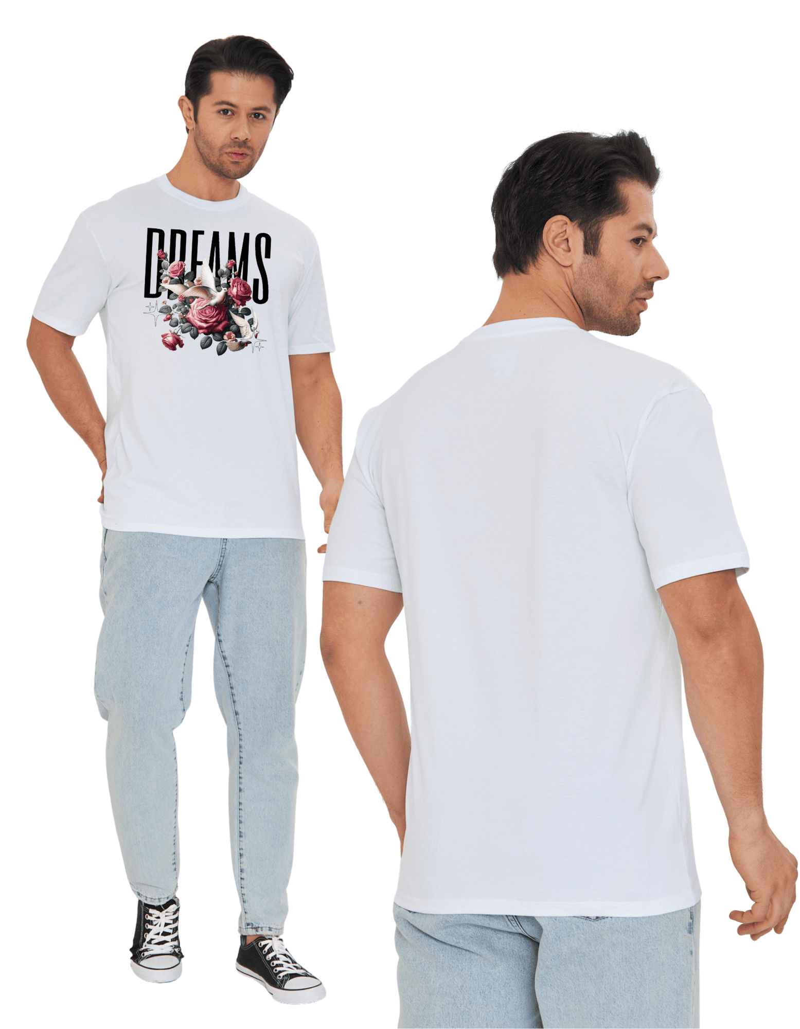 Digital Baskılı %100 Pamuklu Unisex Regular Tişört -DREAMS