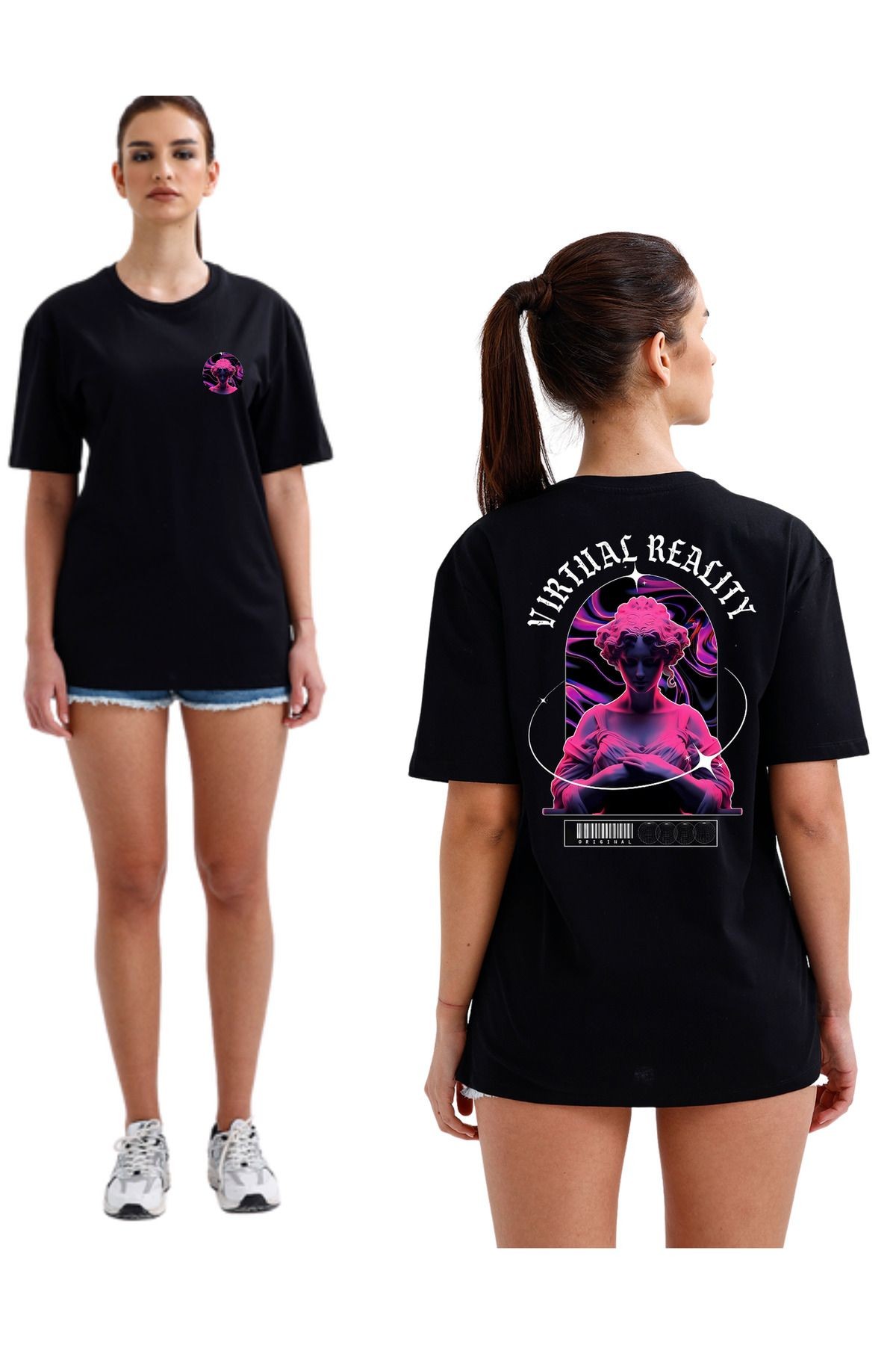 Streetwear 2022 Virtual Reality Yazılı Unisex Regular T-Shirt