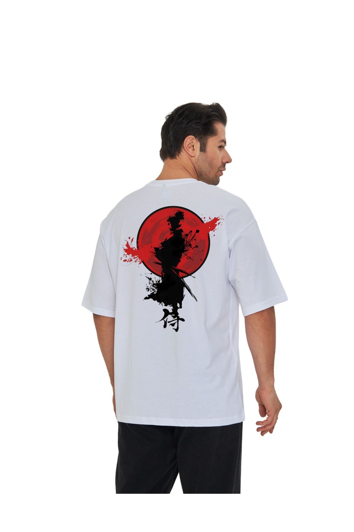 Ukiyo Oversize Savaşçı Desenli Unisex T-shirt