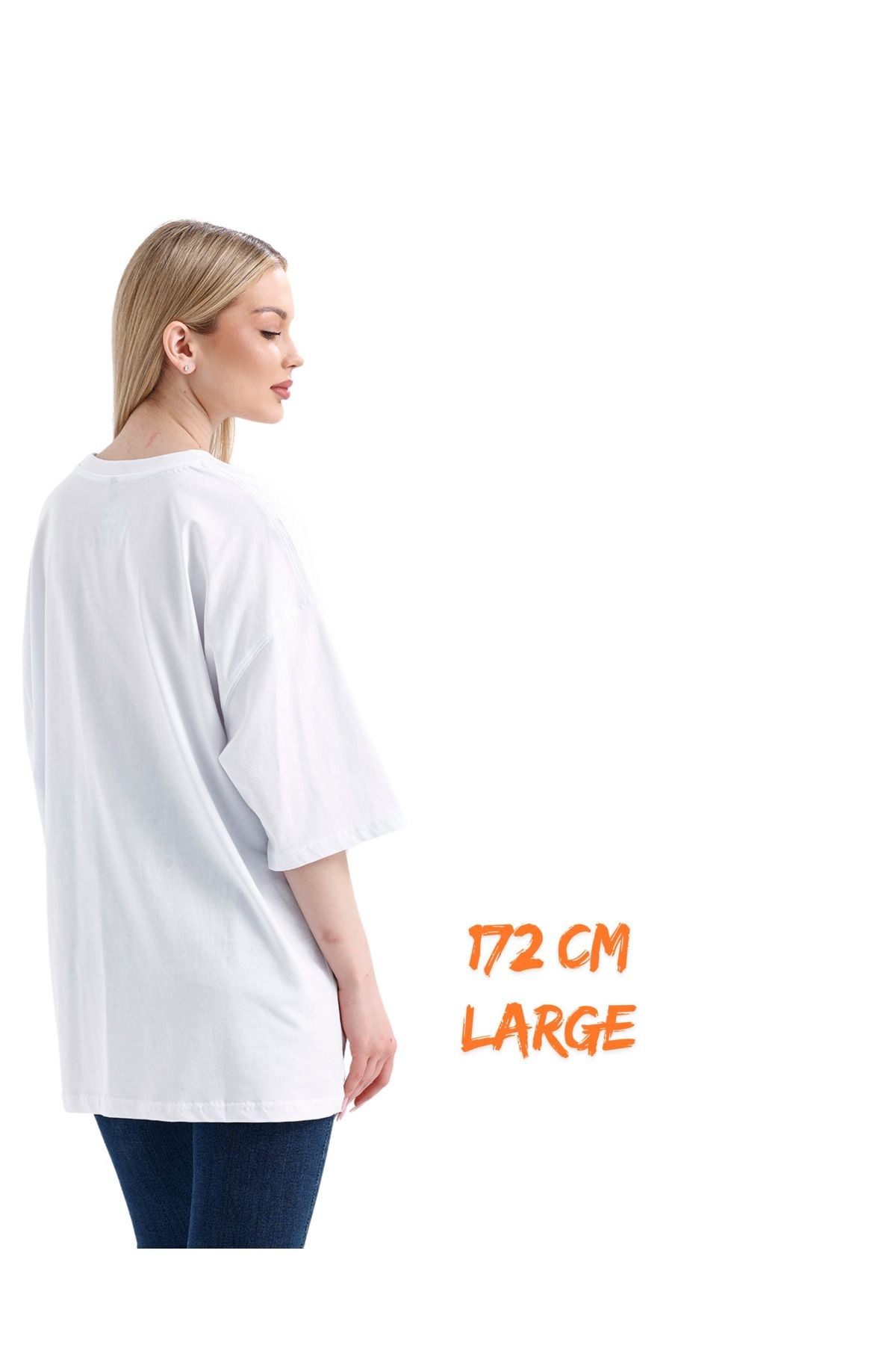 Digital Baskı DTF  %100 Pamuklu Oversize Tişört - Move Temalı