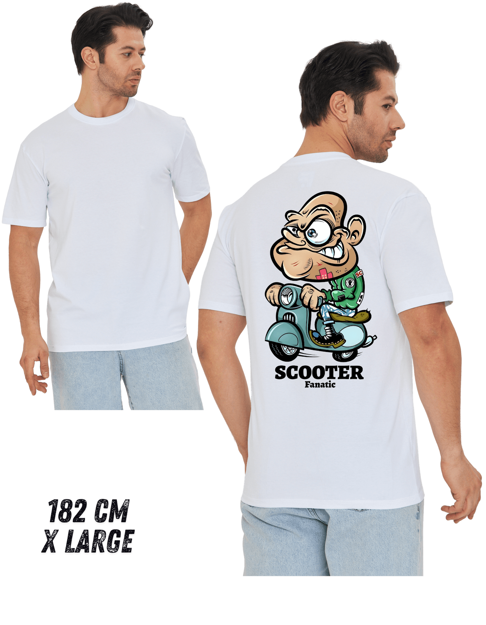 Digital Baskılı %100 Pamuklu Unisex Regular Tişört - Scooter - ANGRY OLD MAN