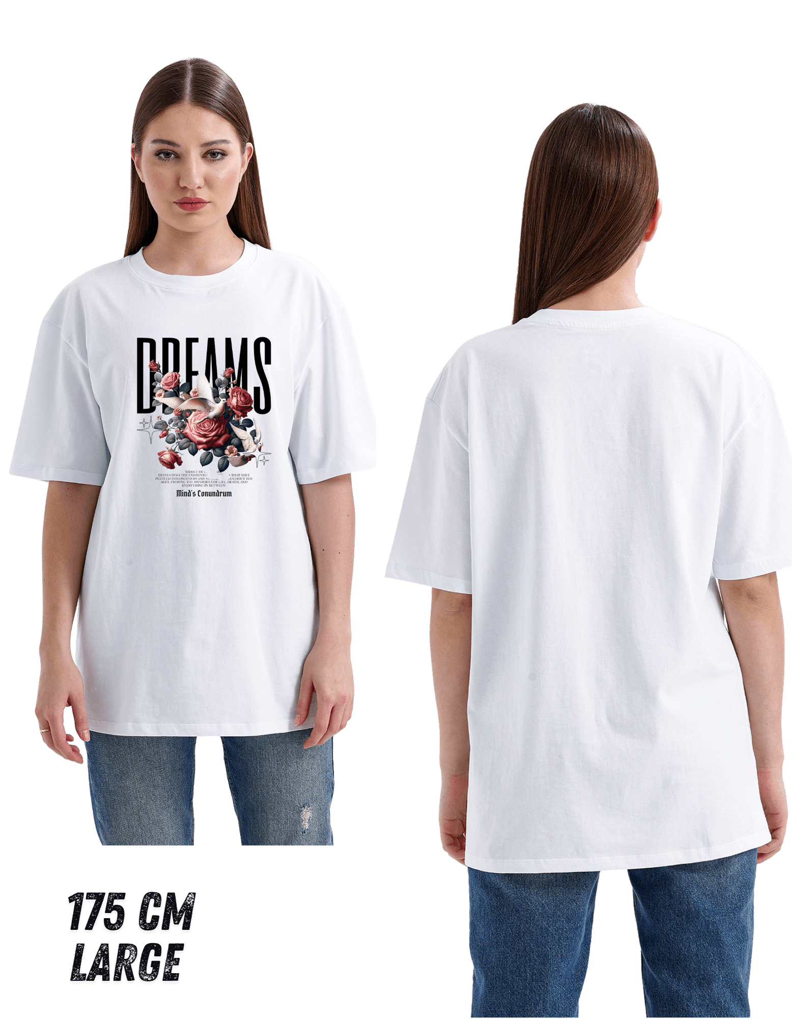 Digital Baskılı %100 Pamuklu Unisex Regular Tişört -DREAMS