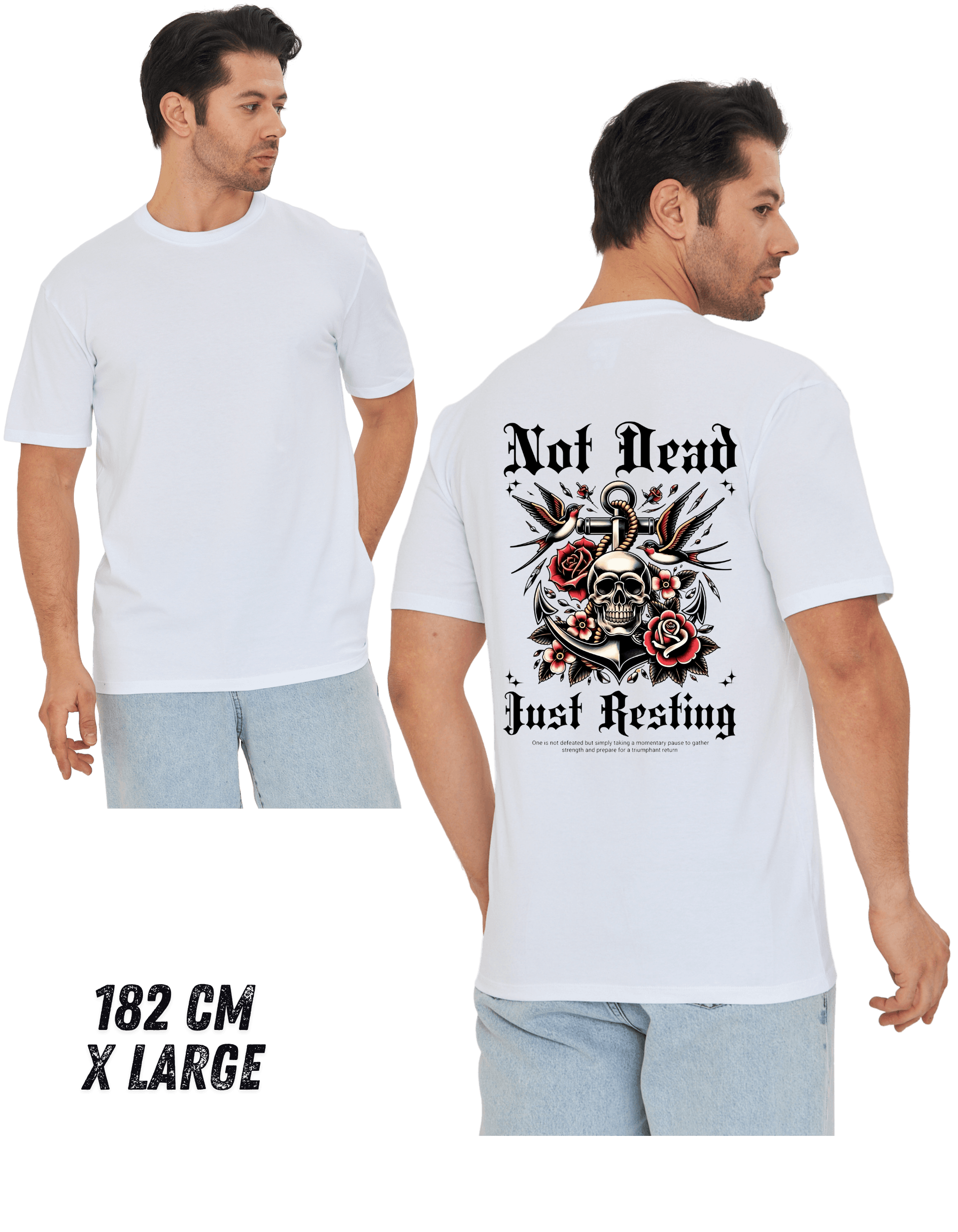 Digital Baskılı %100 Pamuklu Unisex Regular Tişört - NOT DEAD image